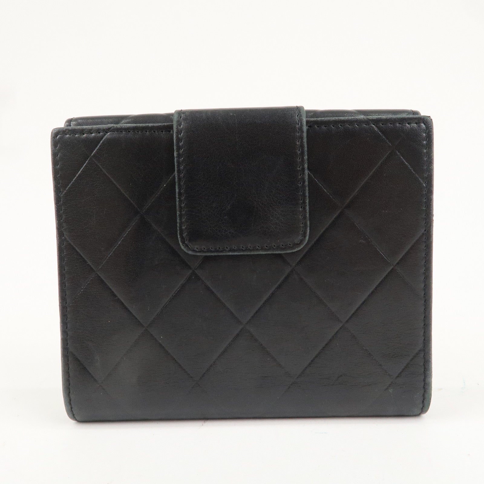 CHANEL Matelasse Lambskin Double Hook Wallet Black