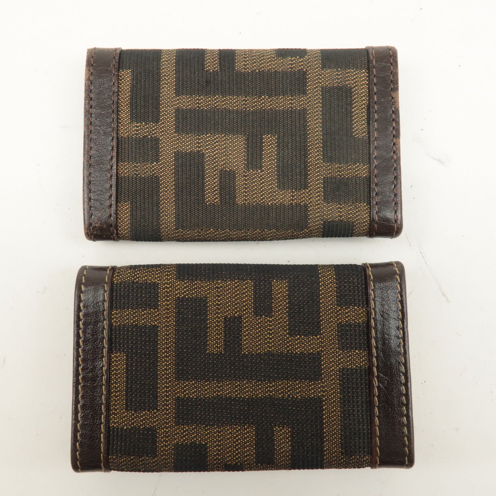 FENDI Zucca Set of 2 Canvas Leather 6 Hook Key Case 10163