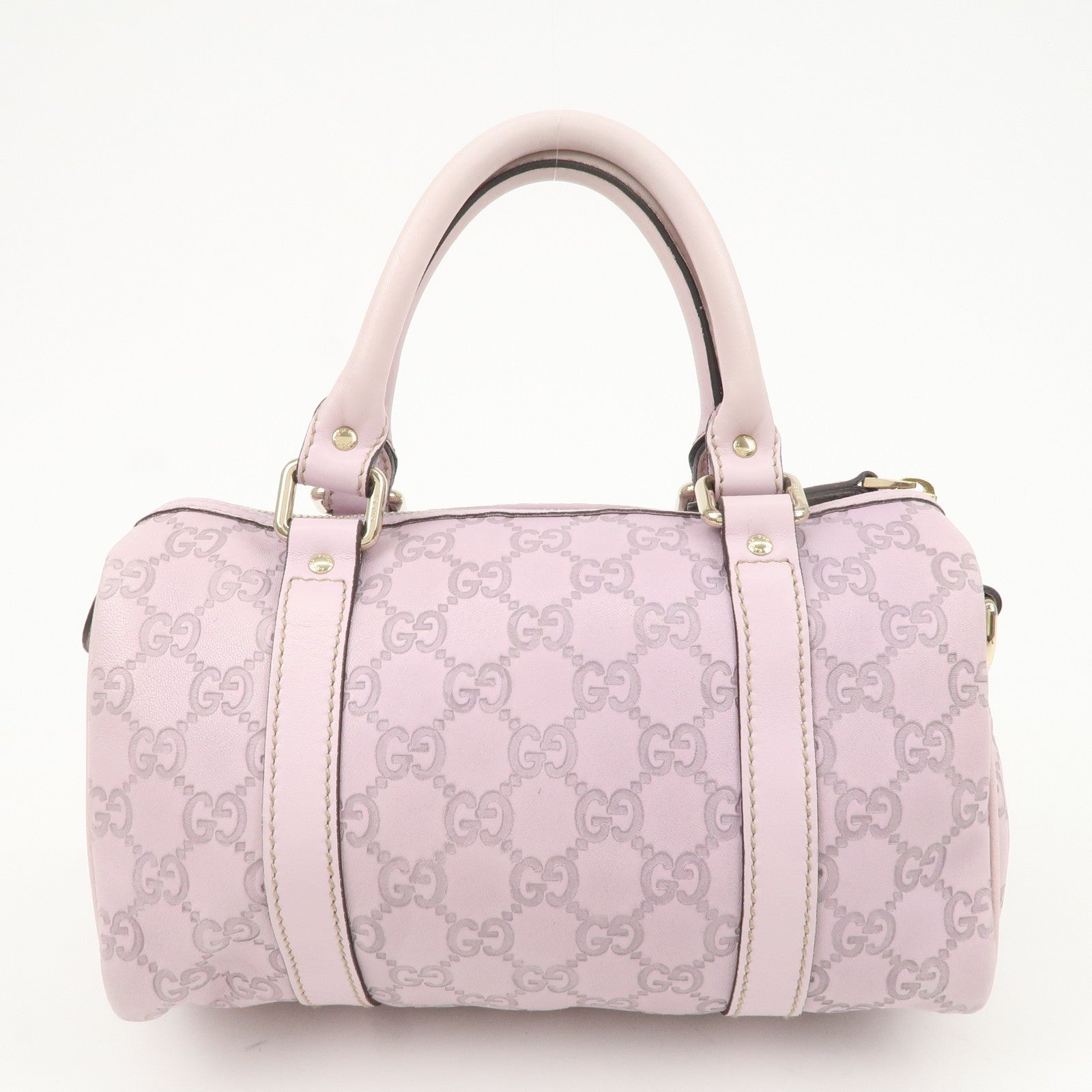 GUCCI Guccissima Leather Mini Boston Bag Light Purple 193604 Used