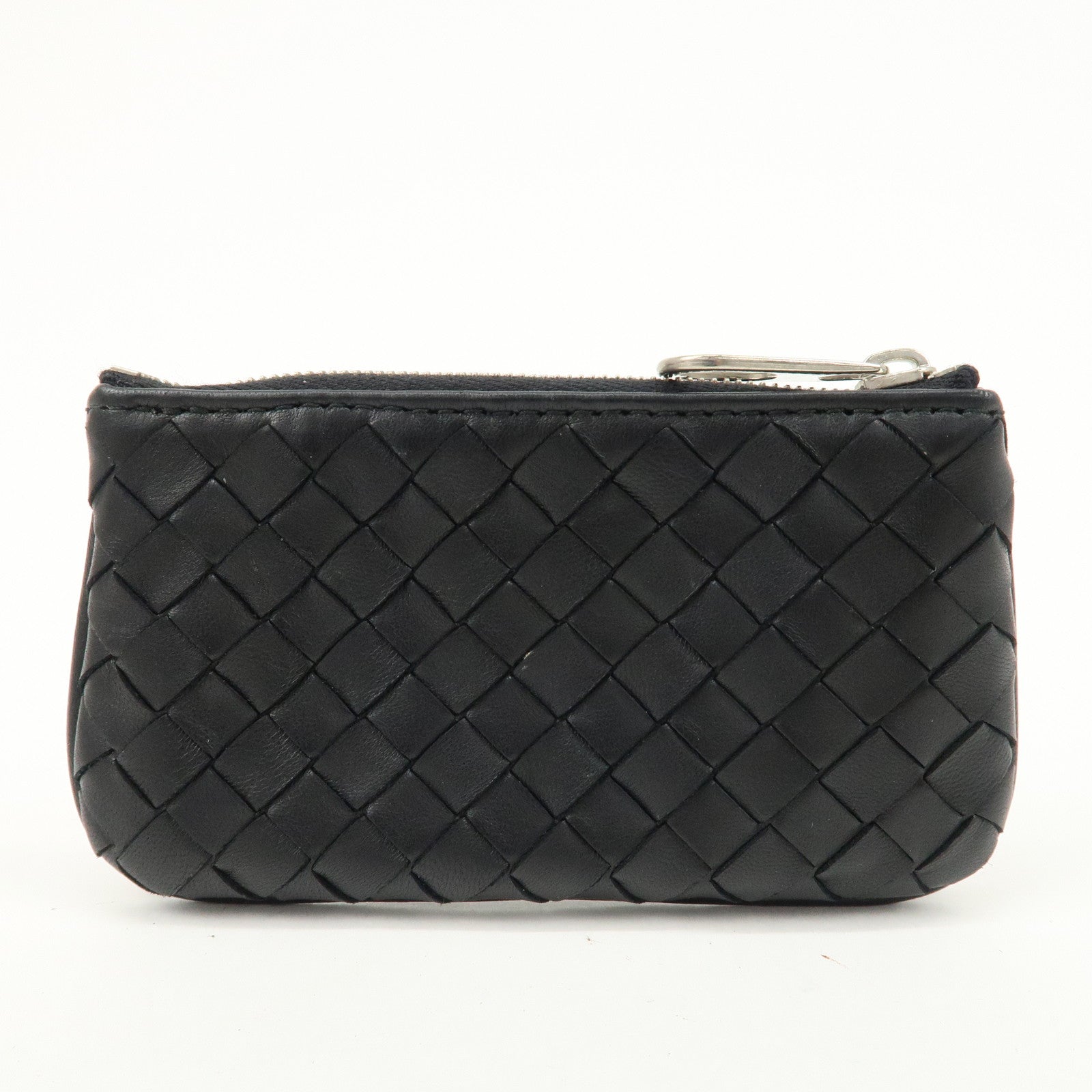 BOTTEGA VENETA Intrecciato Leather Coin Case Wallet Black