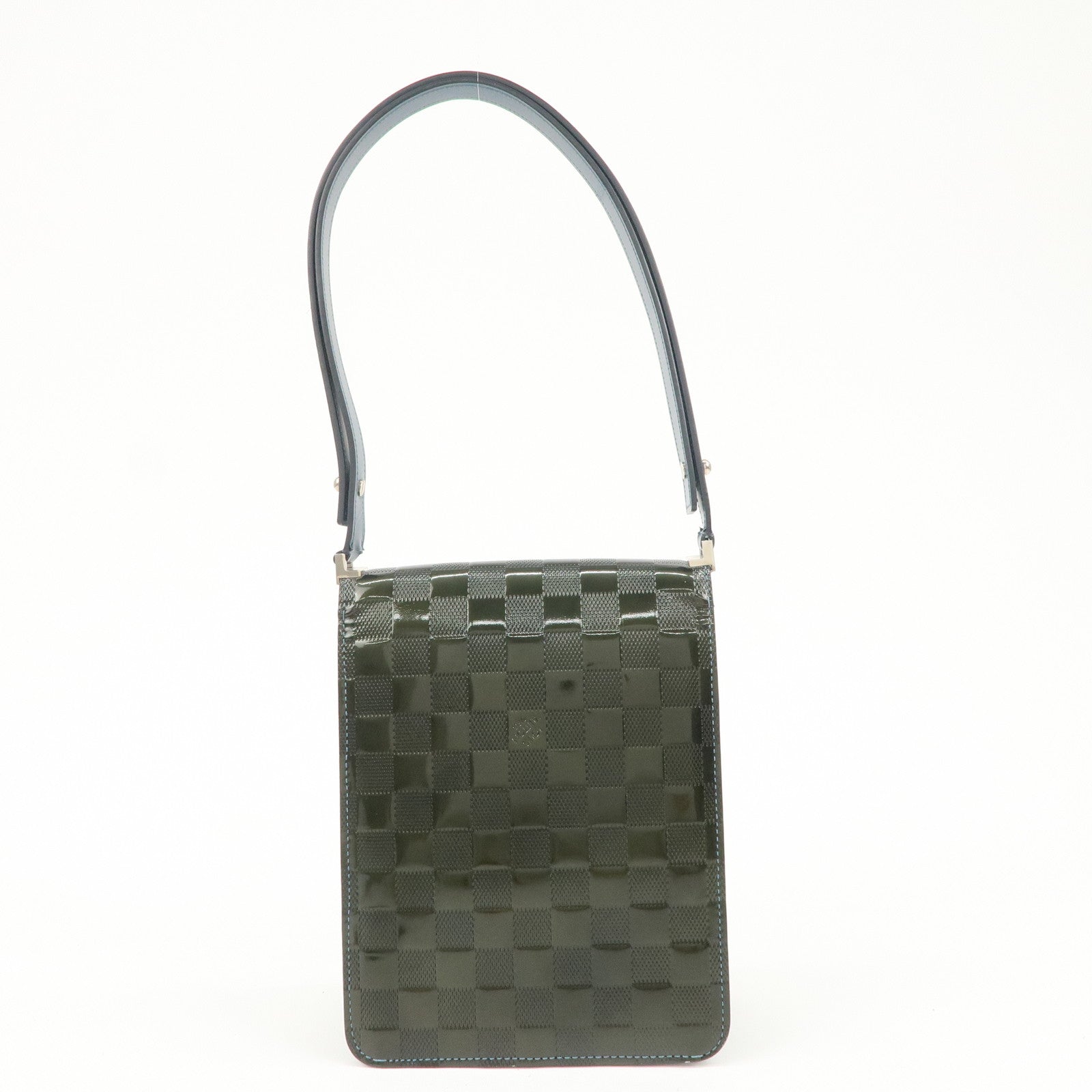 Louis Vuitton Damier Vernis Club Hand Bag Petrole Blue M92128 Used