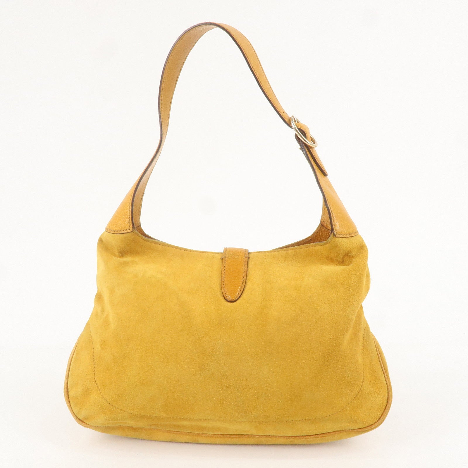 GUCCI New Jackie Suede Leather Shoulder Bag Yellow 140040