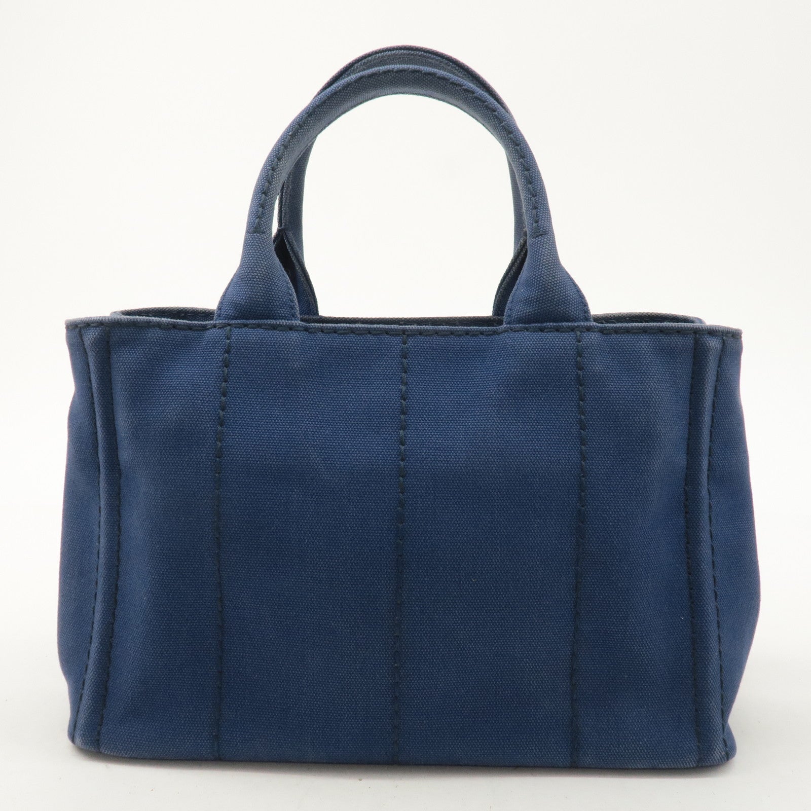 PRADA Canapa Mini Canvas 2Way Bag Hand Bag Navy 1BG439