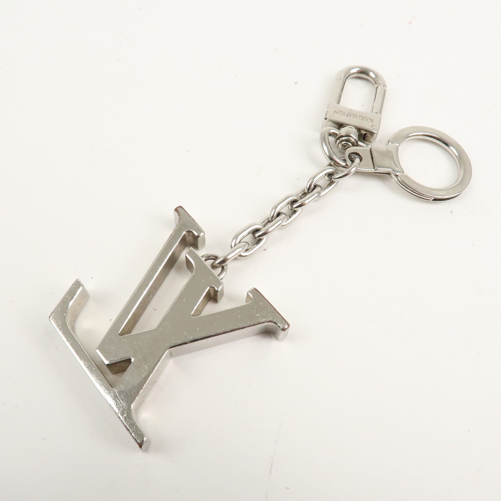 Louis Vuitton Porte Cles Initial LV Bag Charm Silver M65071 Used