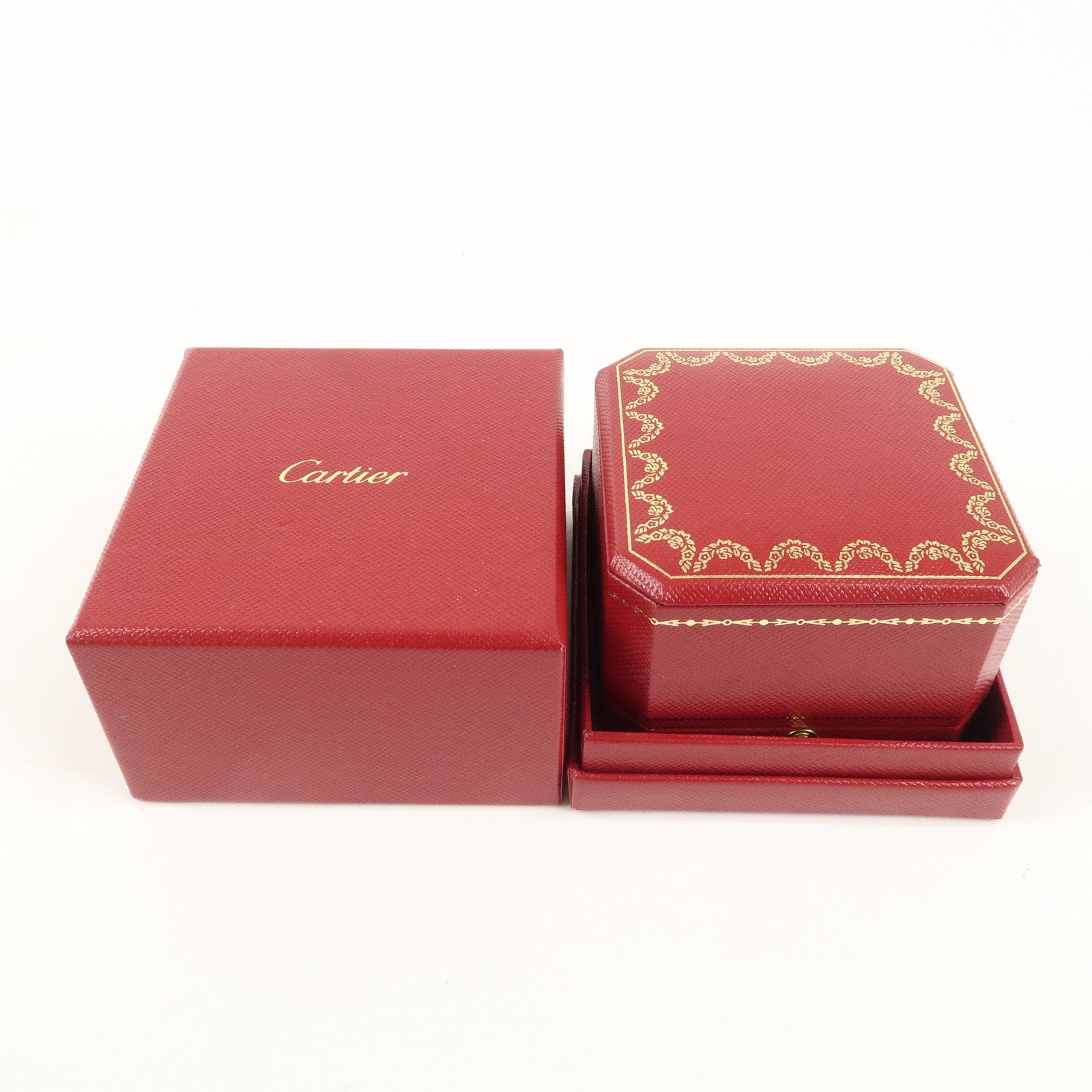 Cartier Set of 2 Ring Box Jewelry Box For Ring Red