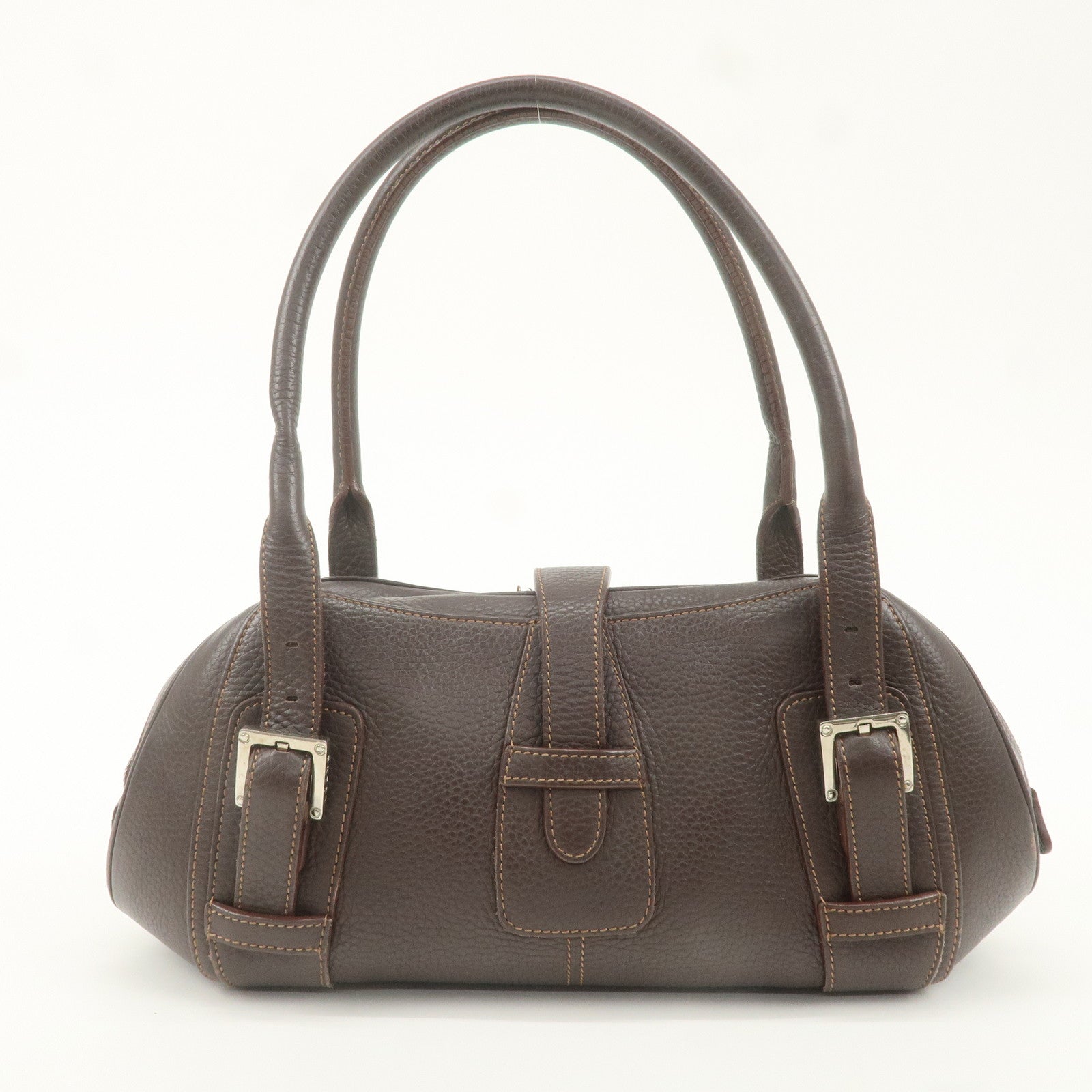 LOEWE Leather Hand Bag Shoulder Bag Brown