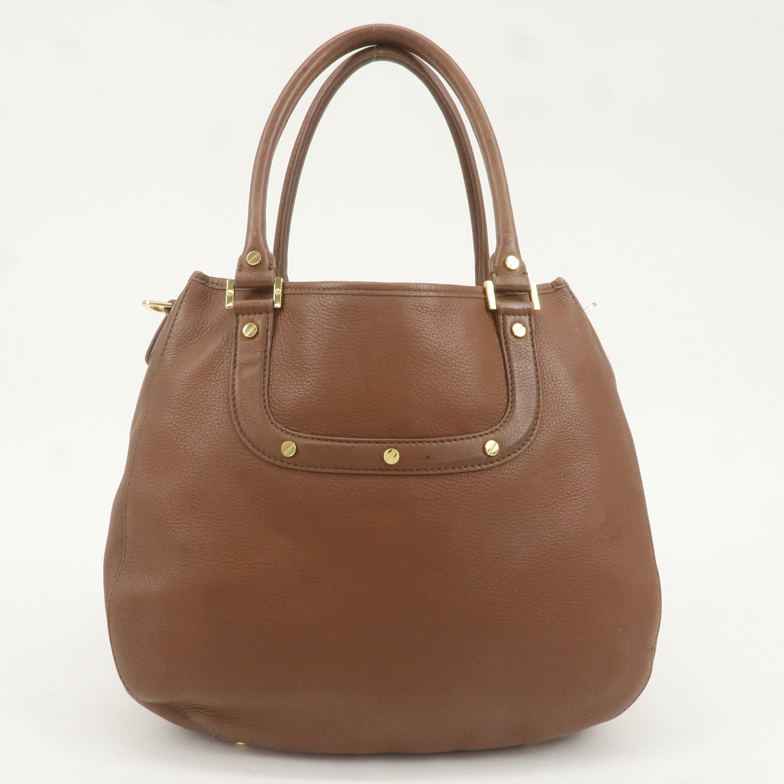 Tory Burch Leather Tote Bag Hand Bag Sholder Bag Brown