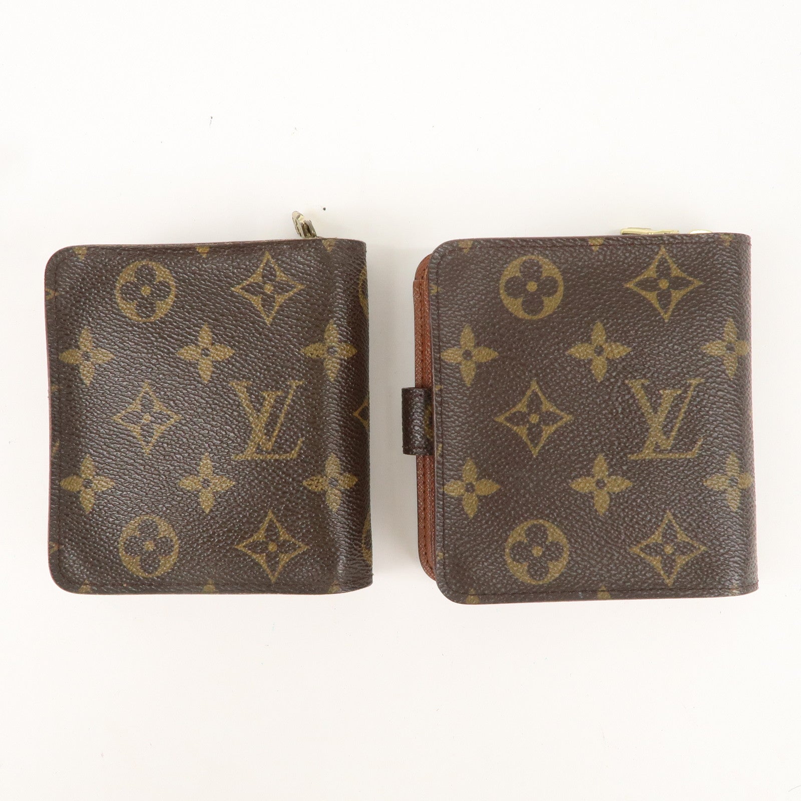 Louis Vuitton Monogram Set Of 2 Compact Zip Small Wallet M61667