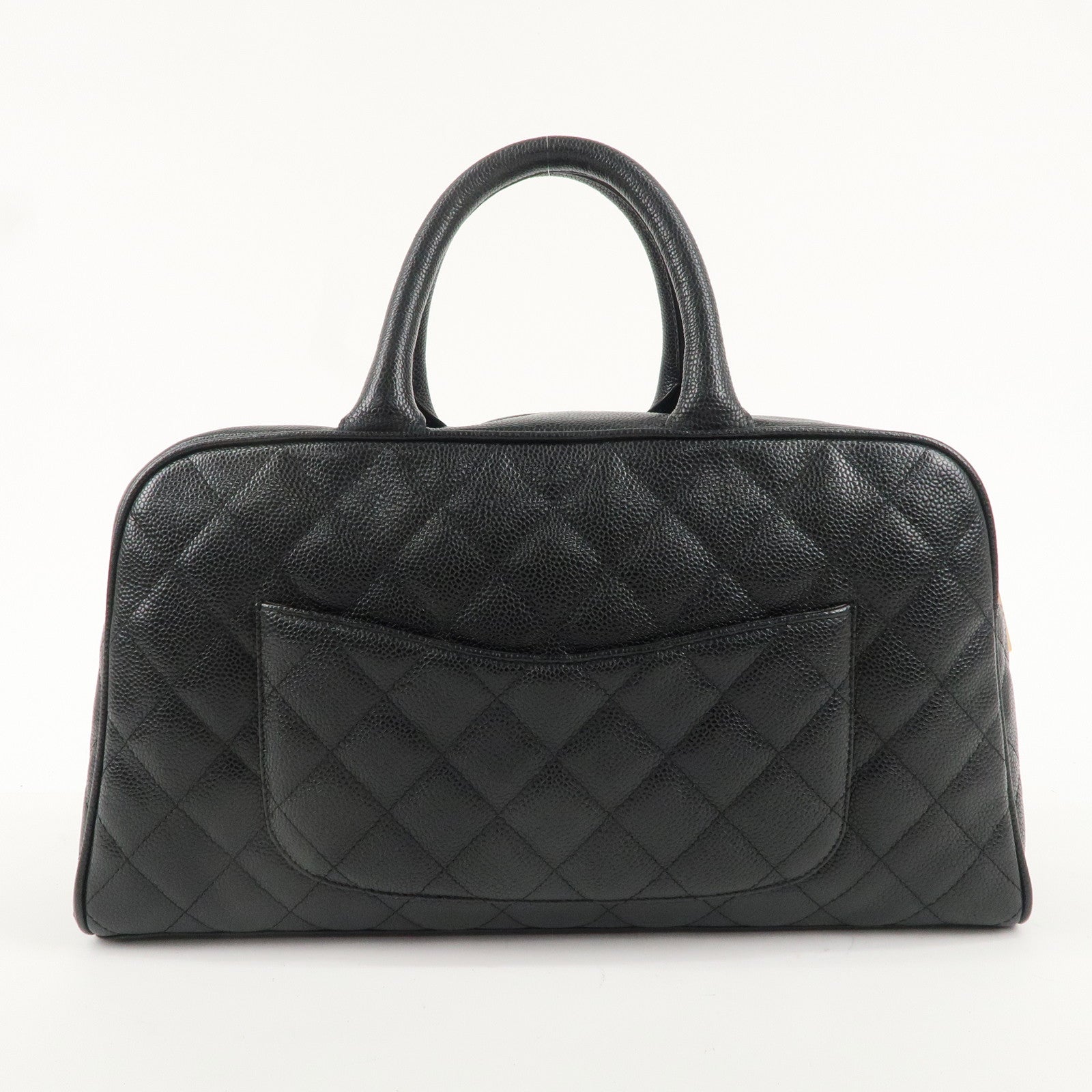 CHANEL Matelasse Caviar Skin Boston Bag Hand Bag Black A20997