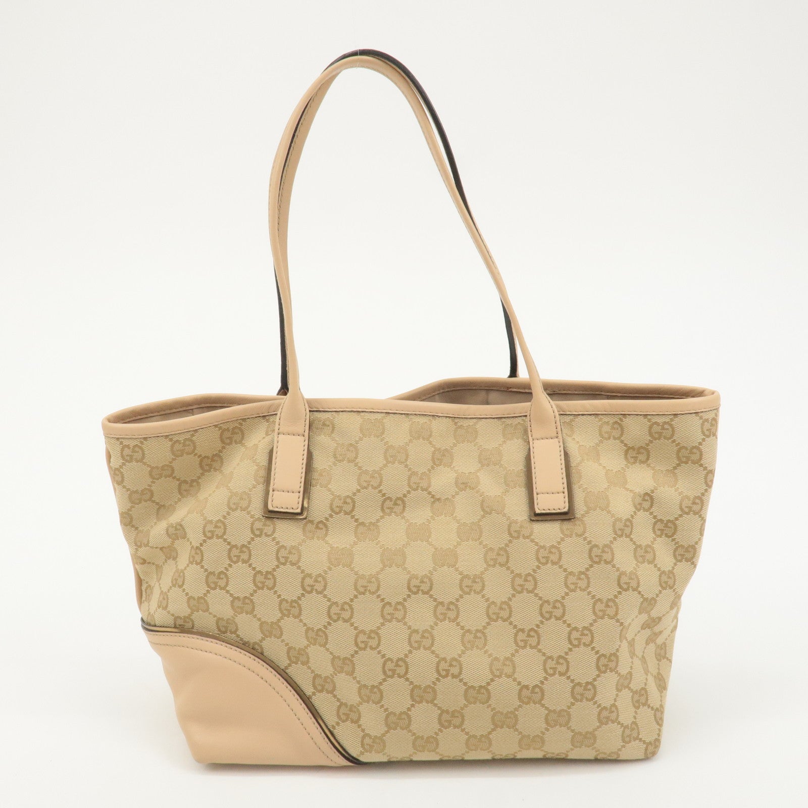 GUCCI Abbey Interlocking G GG Canvas Leather Tote Bag 169946