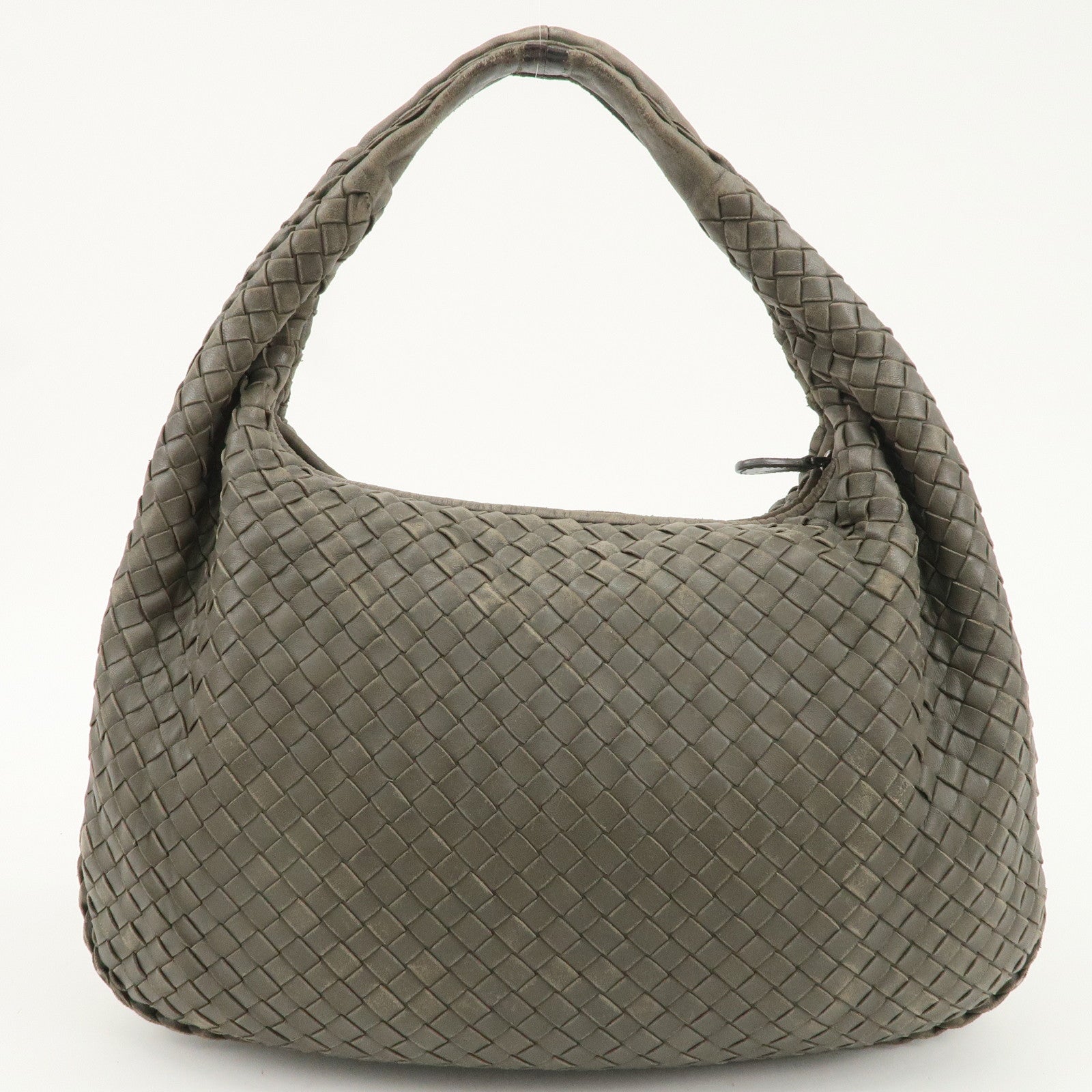 BOTTEGA VENETA Intrecciato Hobo Leather Shoulder Bag Moss Green 115653