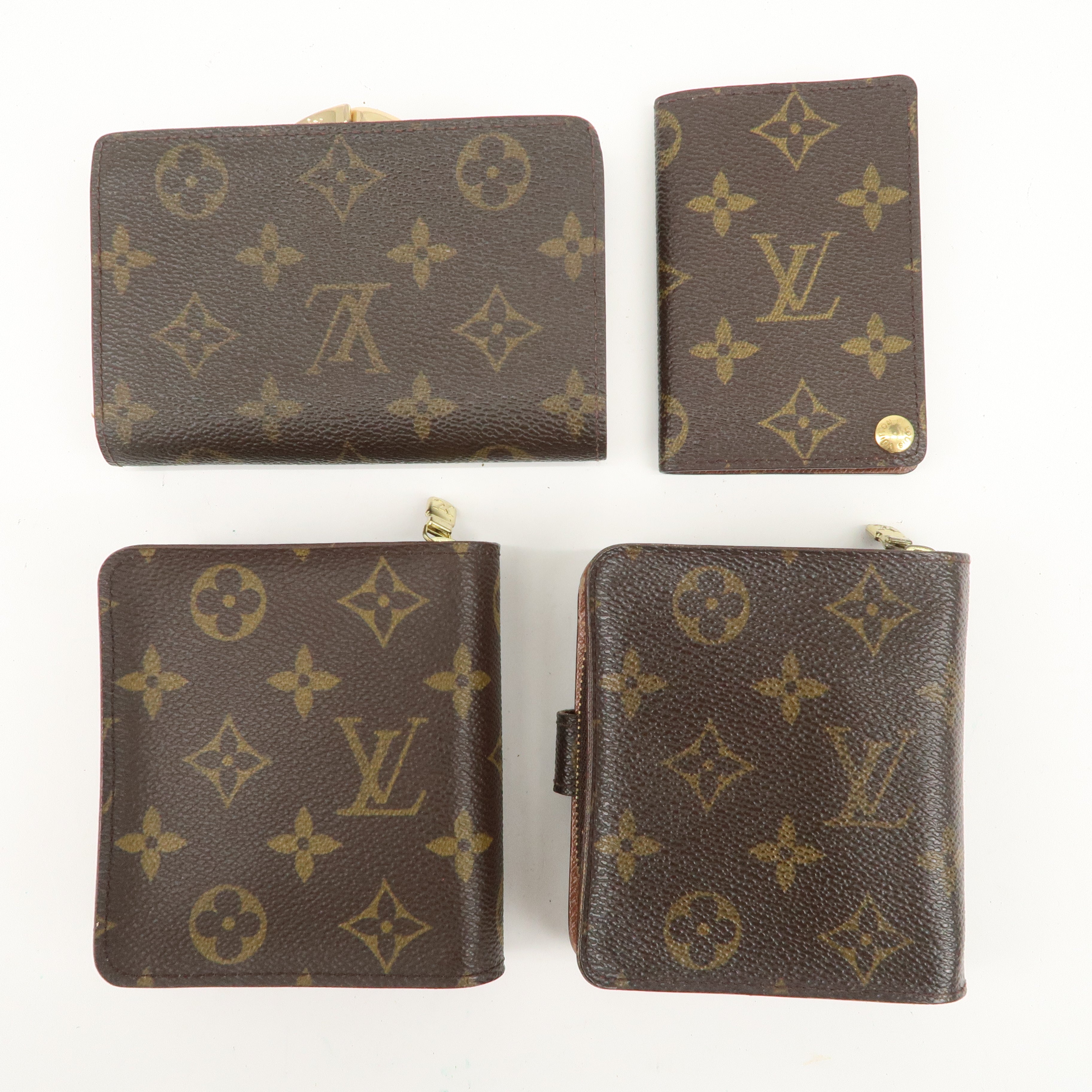 Louis Vuitton Monogram Set Of  4 Compact Small Wallet M61667 M61663Used F/S Used