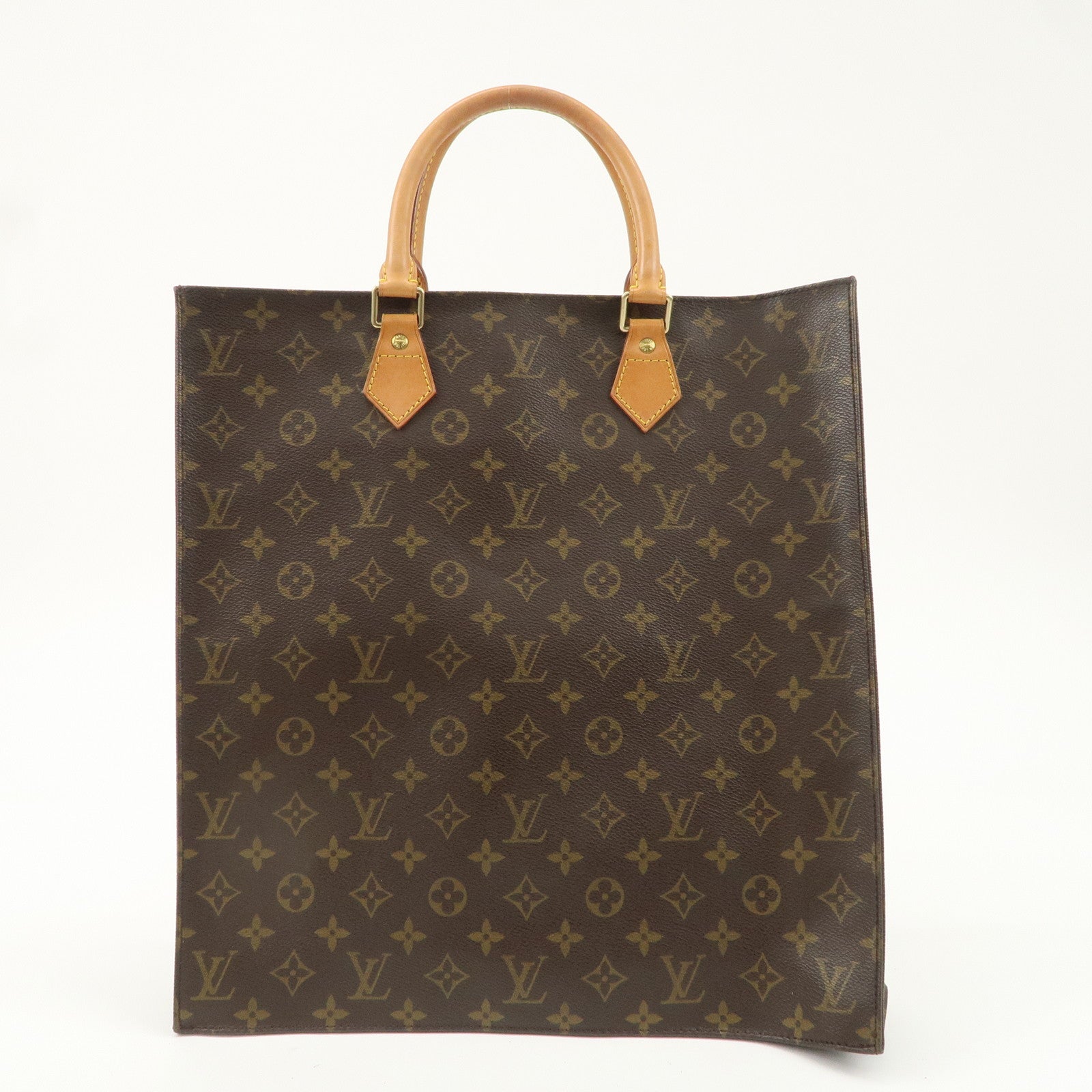 Louis Vuitton Monogram Sac Plat Hand Bag Brown M51140