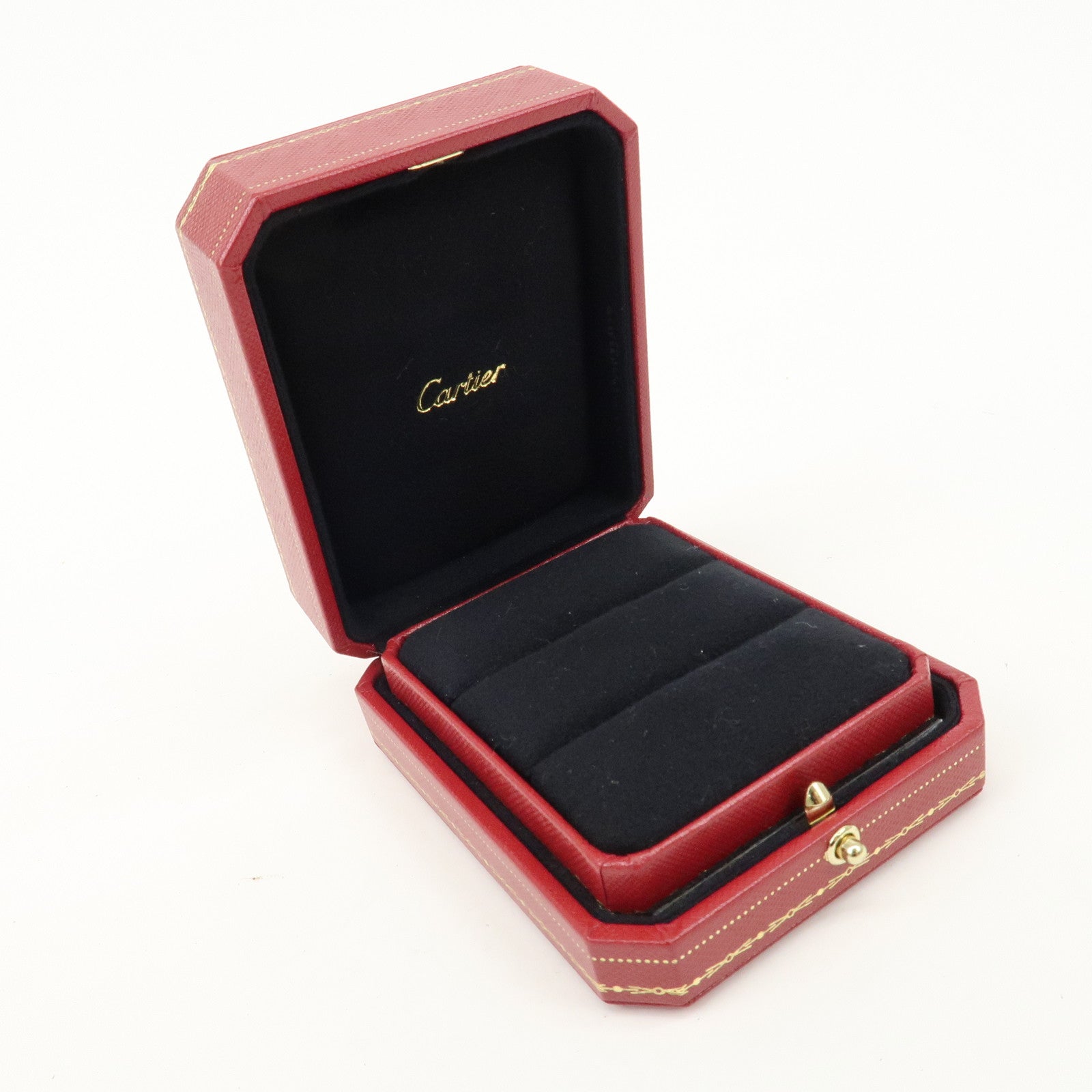 Cartier Set of 3 Jewelry Box for Pair Rings Display Box Red