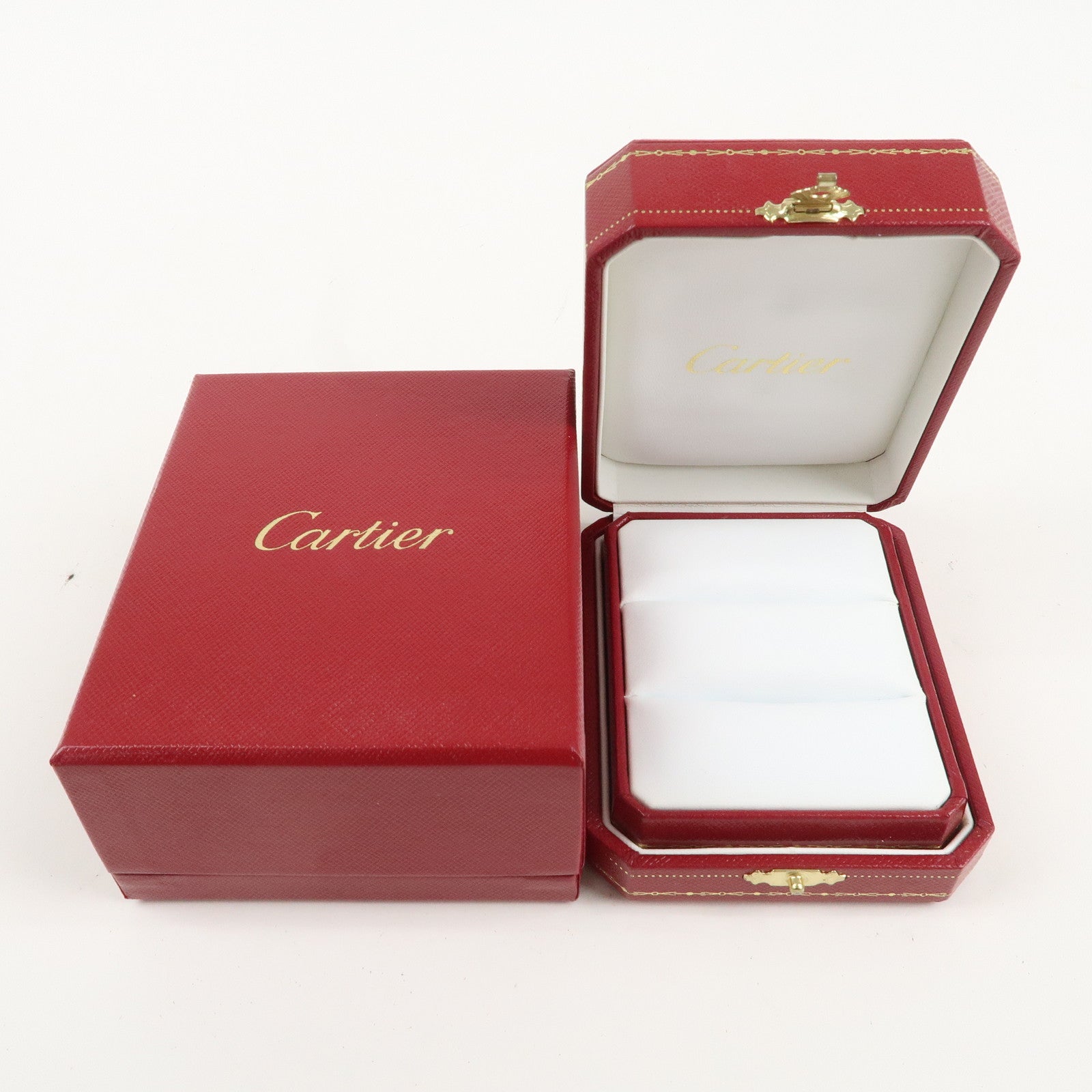 Cartier Set of 3 Pair Ring Box Display Box Jewelry Box Red