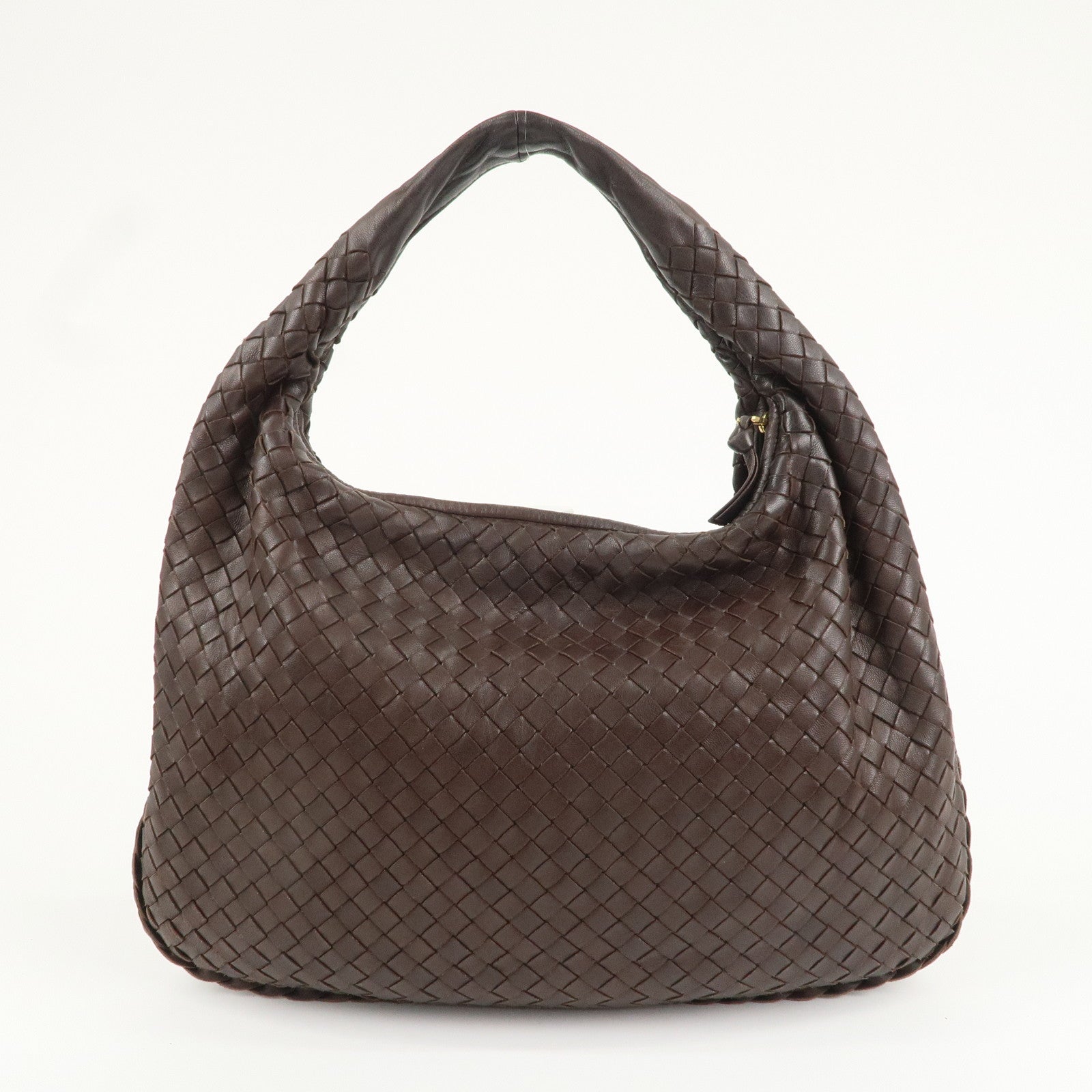 BOTTEGA VENETA Hobo Intrecciato Leather Shoulder Bag Brown 115653