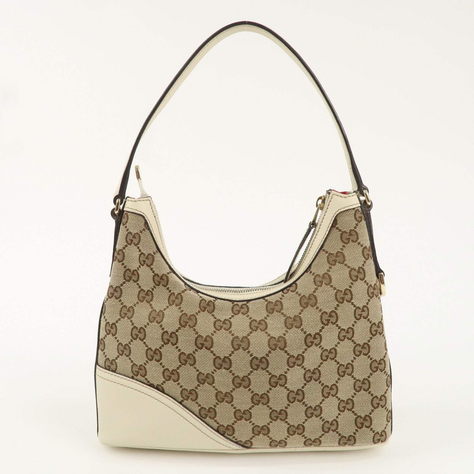 GUCCI Abbey Interlocking G GG Canvas Leather Shoulder Bag 182489