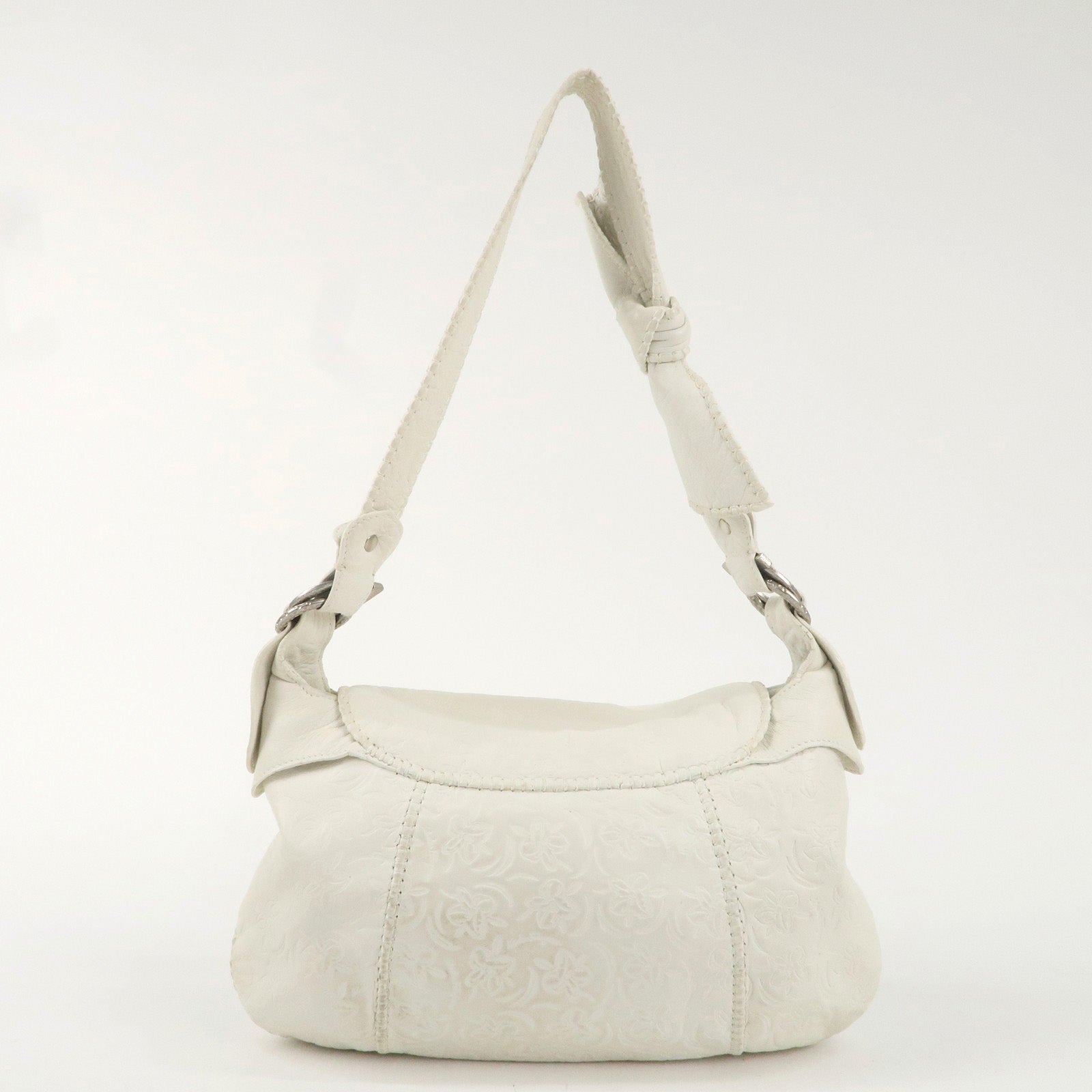 Ferragamo Leather Shoulder Bag White FG217402