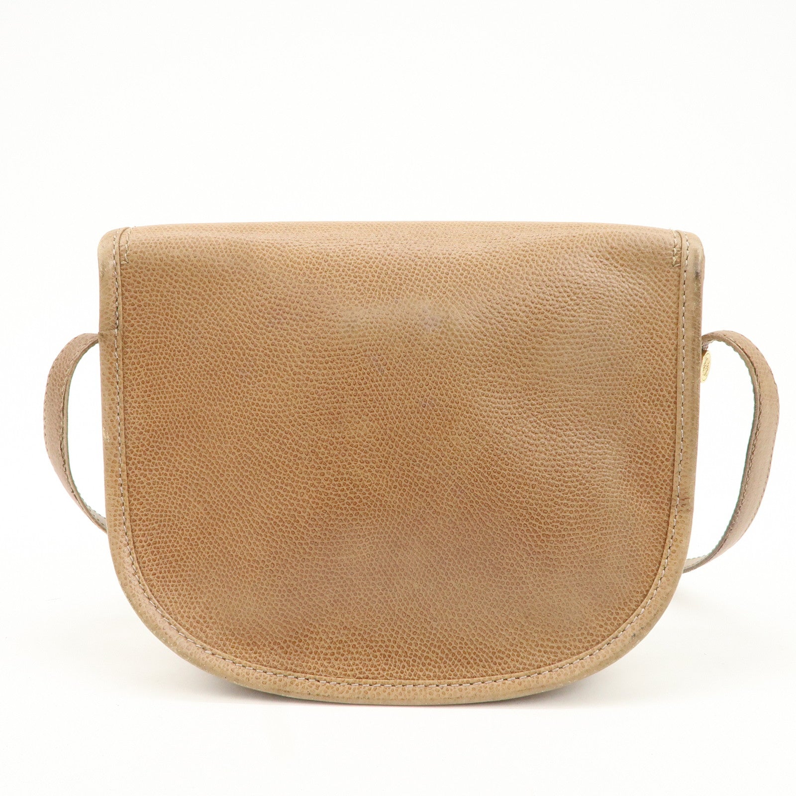 LOEWE Anaglam Leather Shoulder Bag Crossbody Bag Light Brown Used