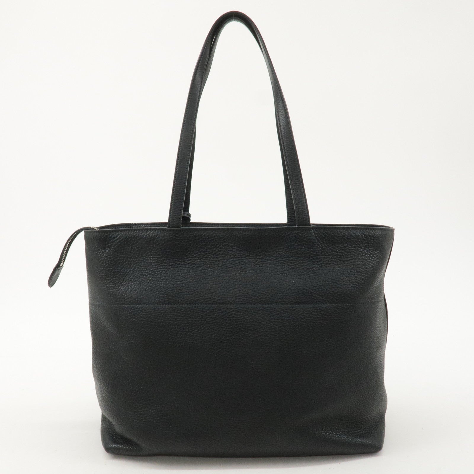 PRADA Leather Tote Bag Shoulder Bag Black 1BG203