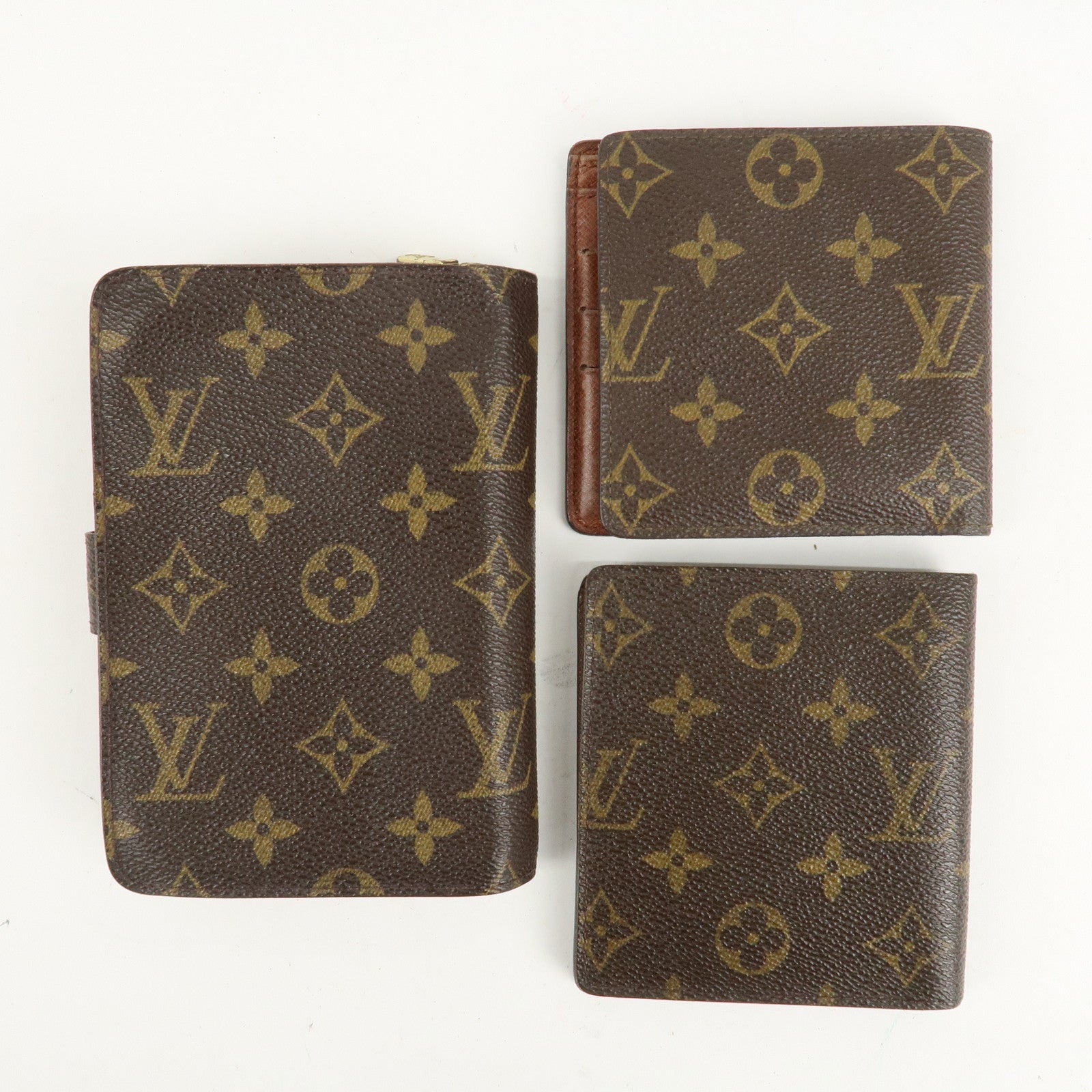 Louis Vuitton Monogram Set of 3 Wallet M61207 M61675 M60883 Used