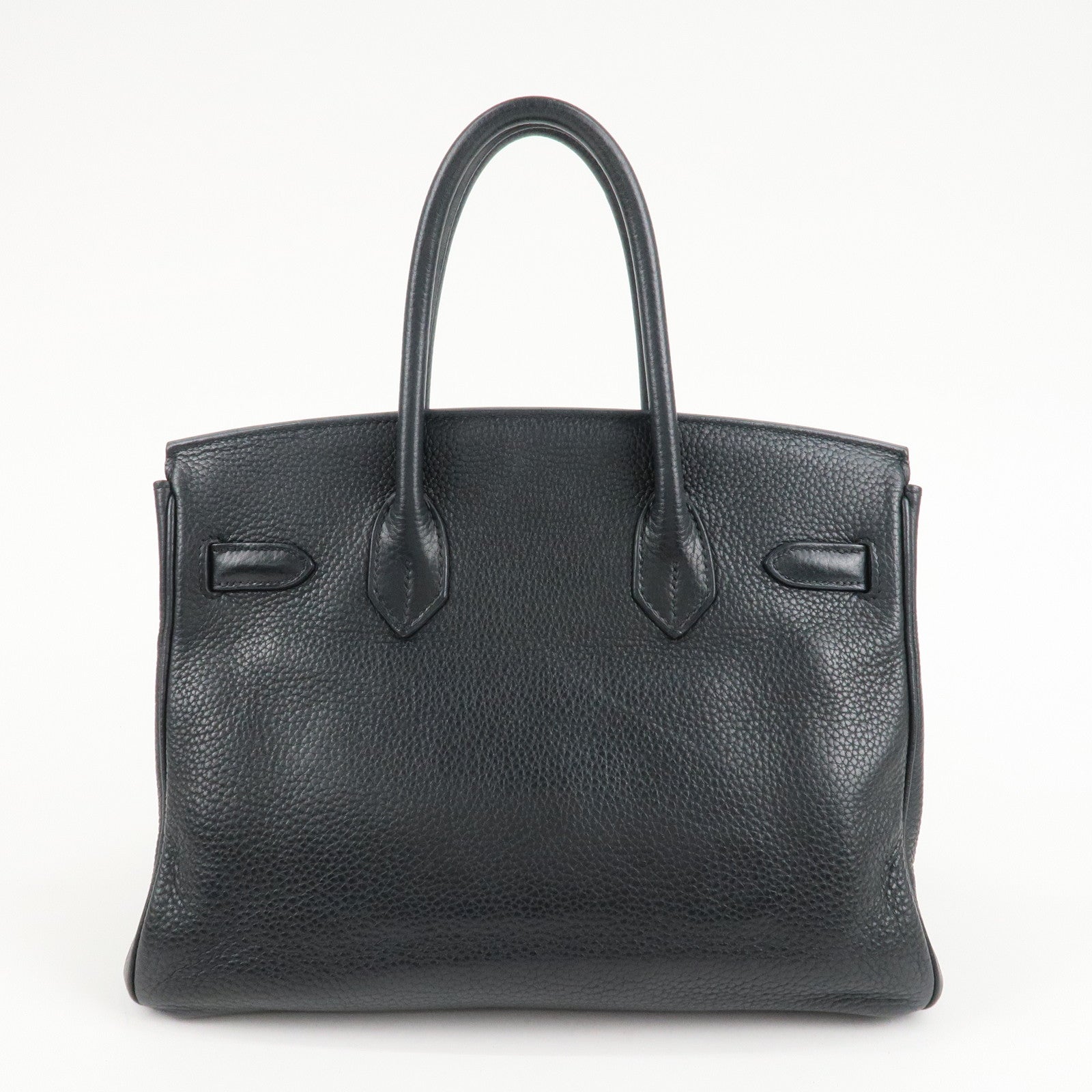 HERMES Taurillon Clemence Birkin 30 M stamped Black Gold Used