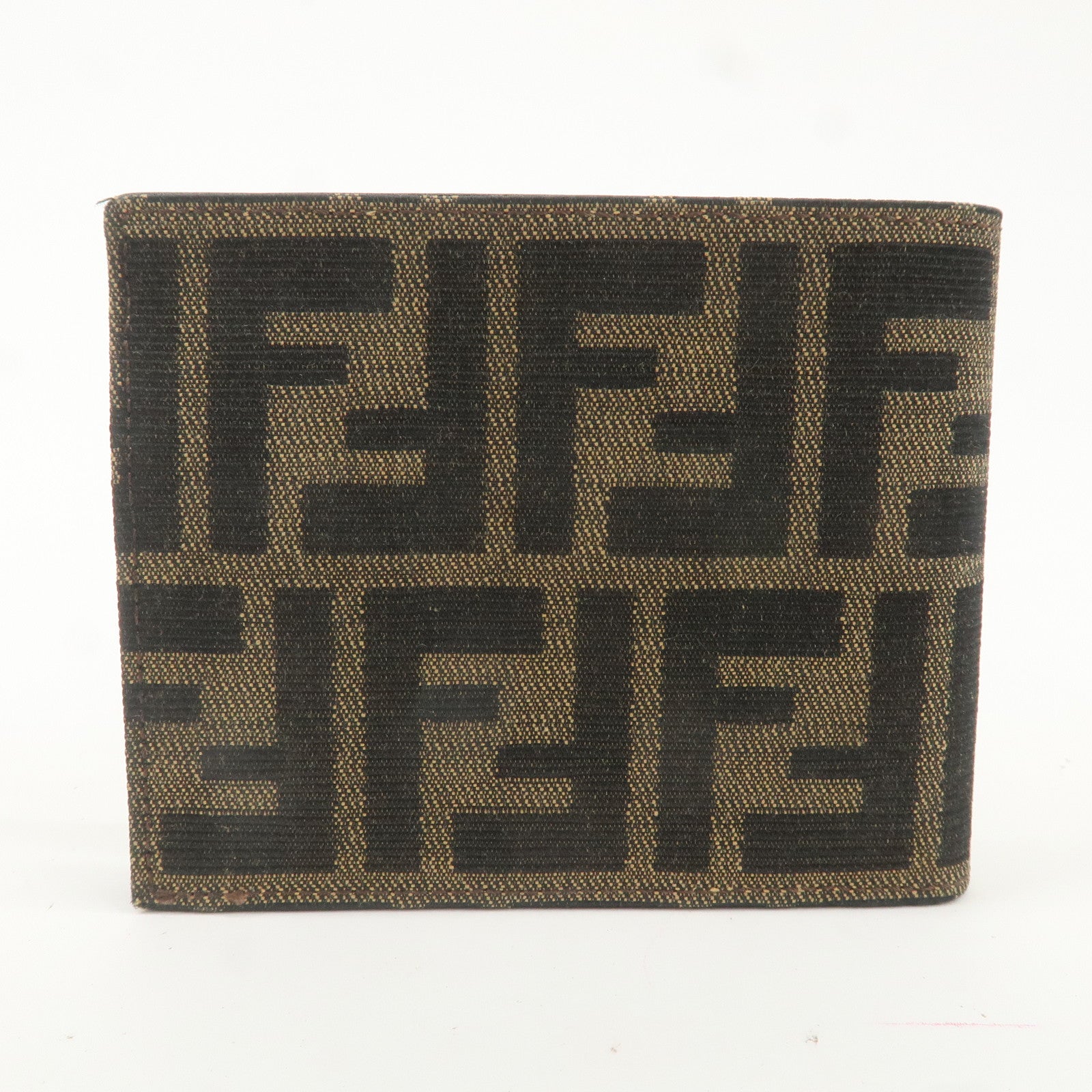 FENDI Zucca Canvas Bi Fold Wallet Khaki Black 7M0001