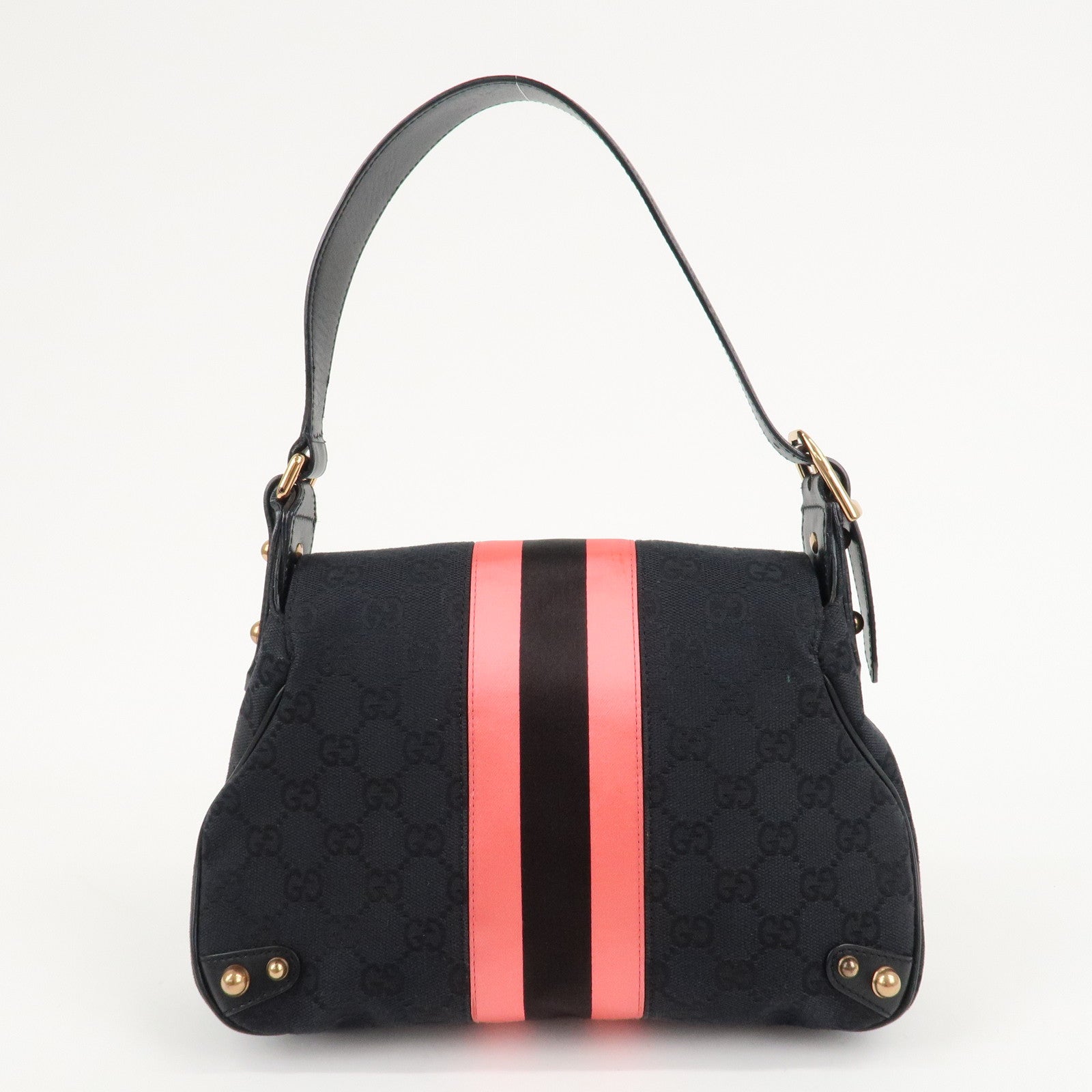 GUCCI Sherry Horsebit GG Canvas Leather Shoulder Bag 129699 Used