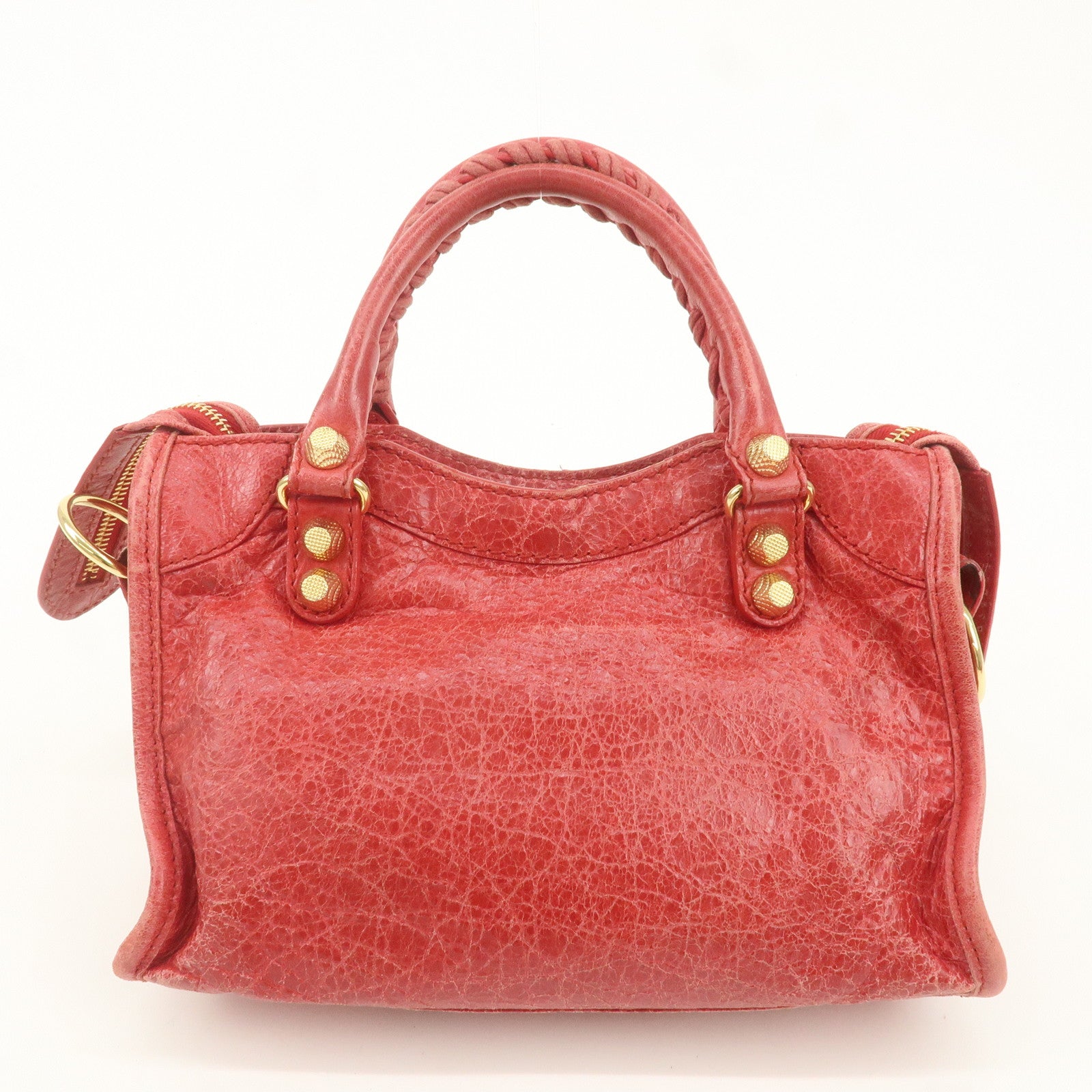 BALENCIAGA Giant Mini City Leather 2Way Shoulder Bag Red 309544