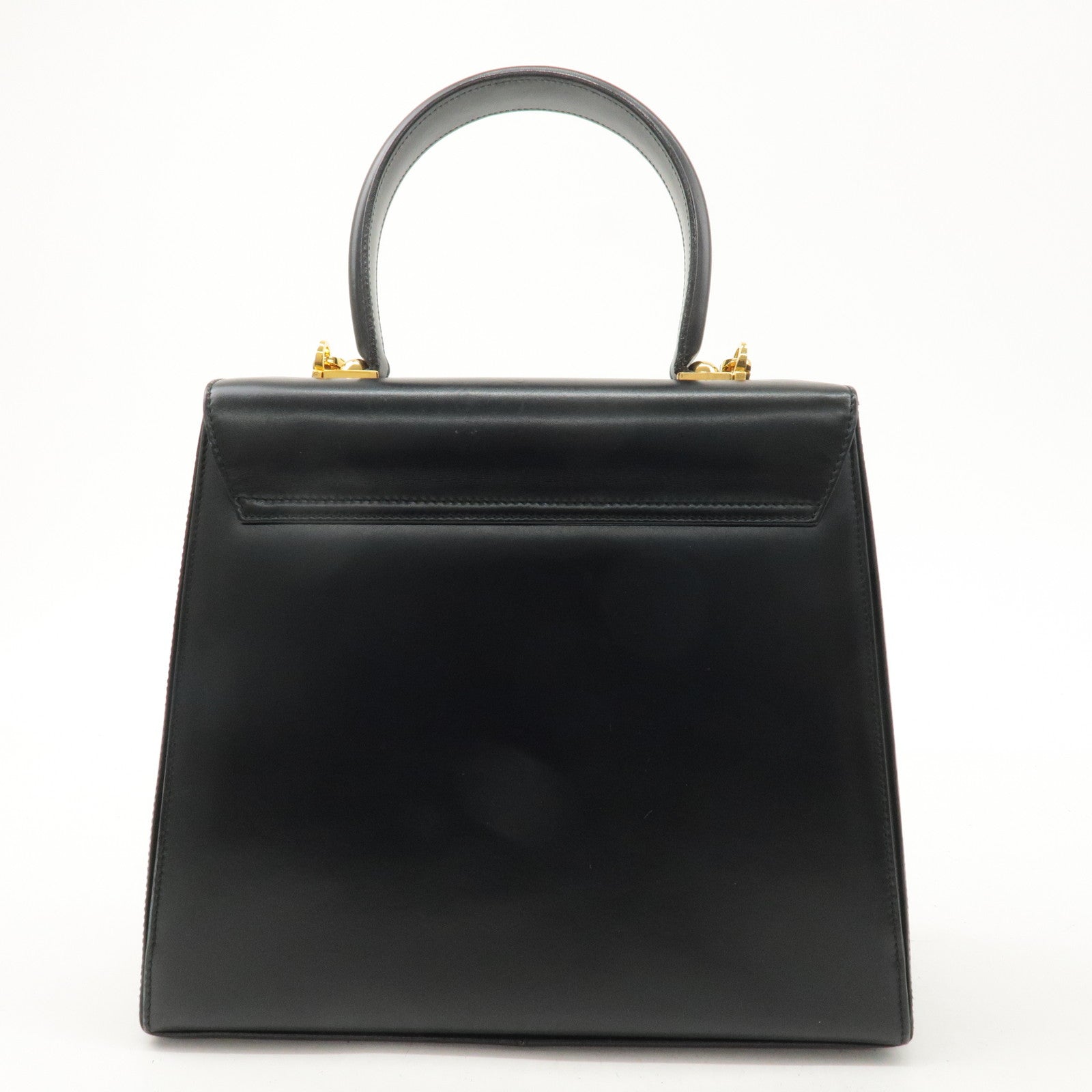 FERRAGAMO Leather Gancini 2Way Hand Shoulder Bag Black AT210536