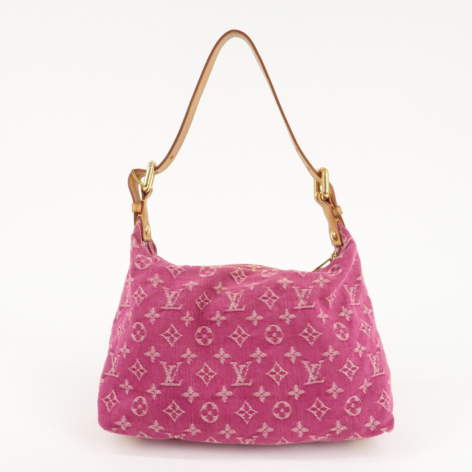 Louis Vuitton Monogram Denim Baggy PM Shoulder Bag Fuchsia M95212 Used