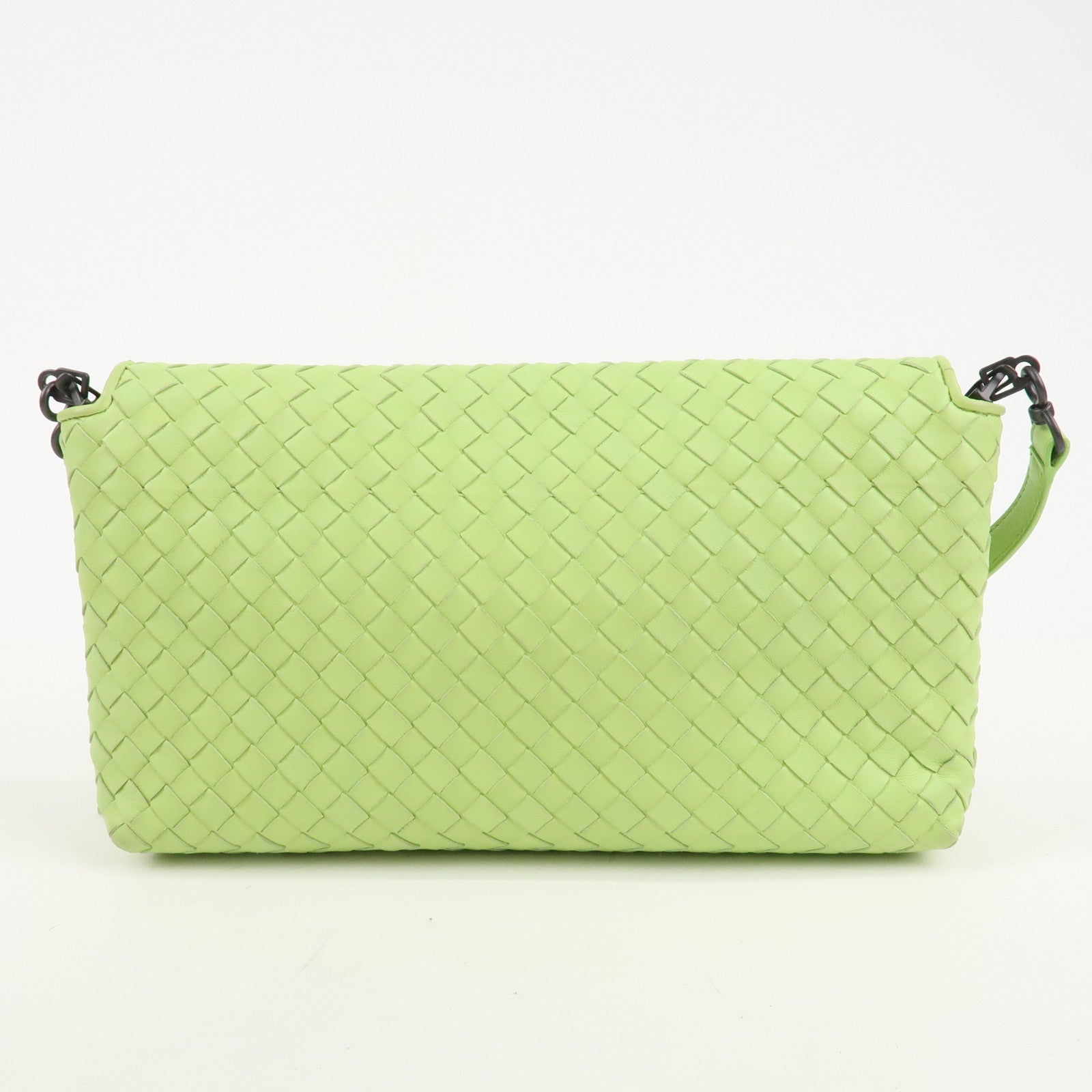 BOTTEGA VENETA Intrecciato Leather Shoulder Bag Light Green