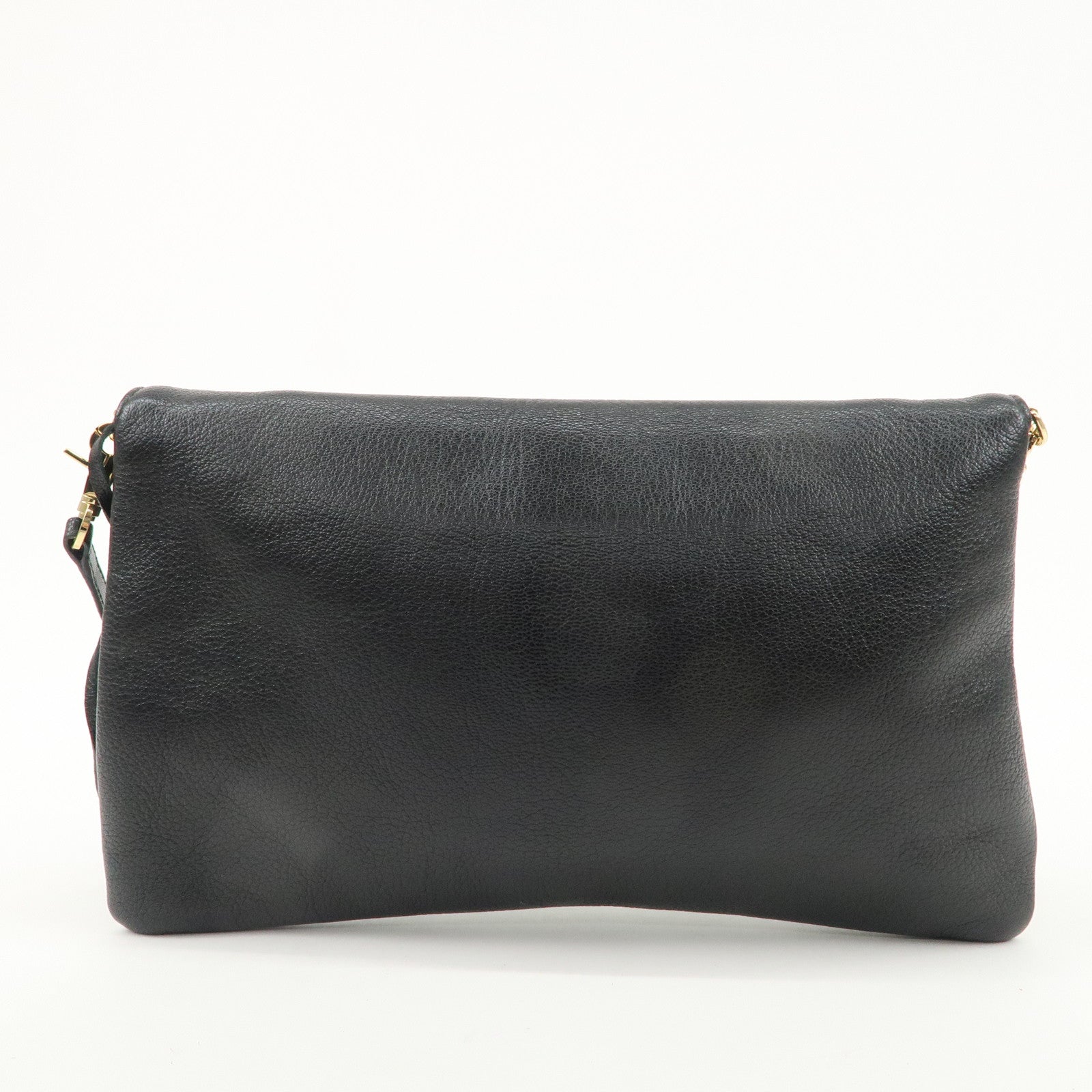 BALENCIAGA Leather Classic Envelope Clutch Bag Black 390167