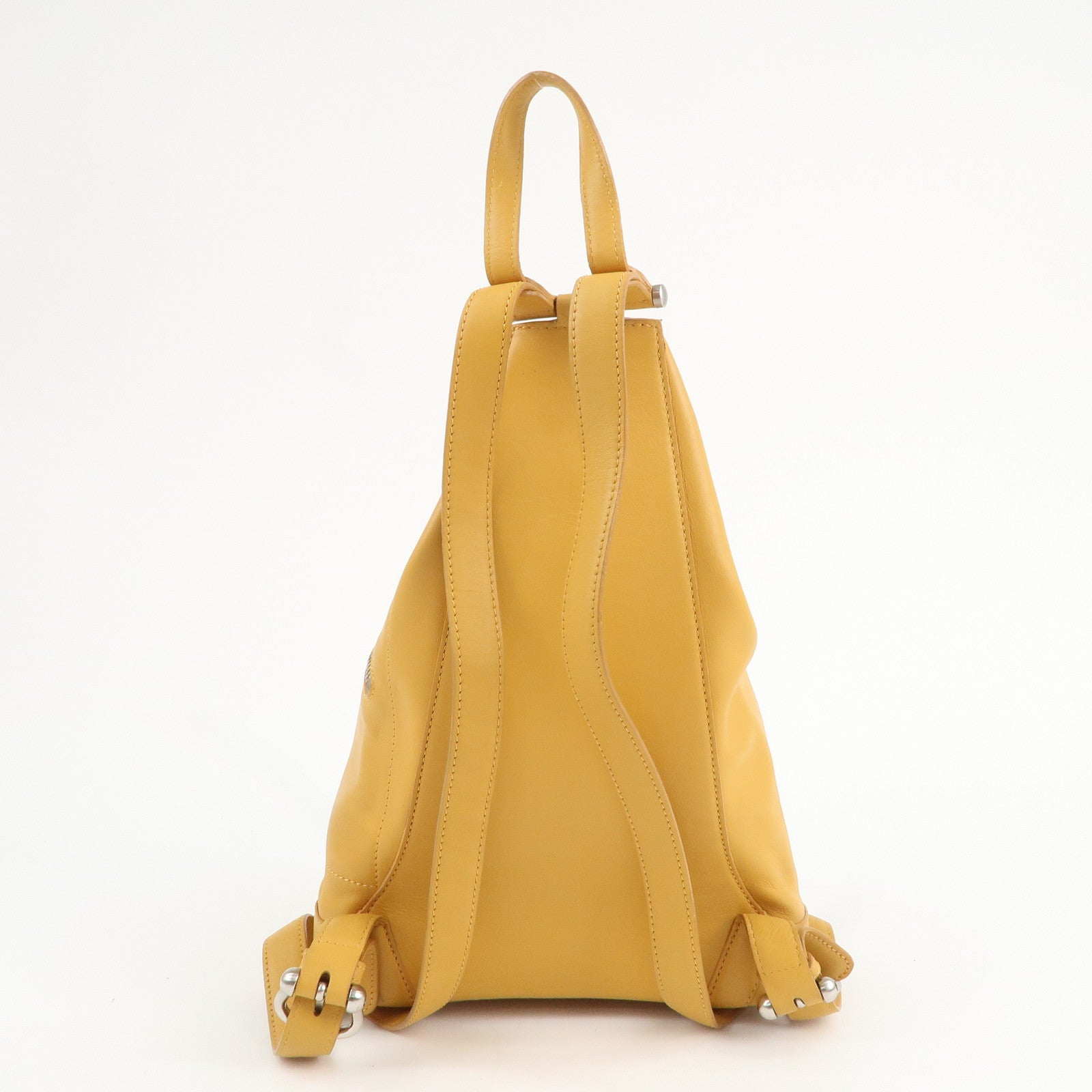 LOEWE Leather Anton Backpack Rucksack Bag Shoulder Bag Yellow Used