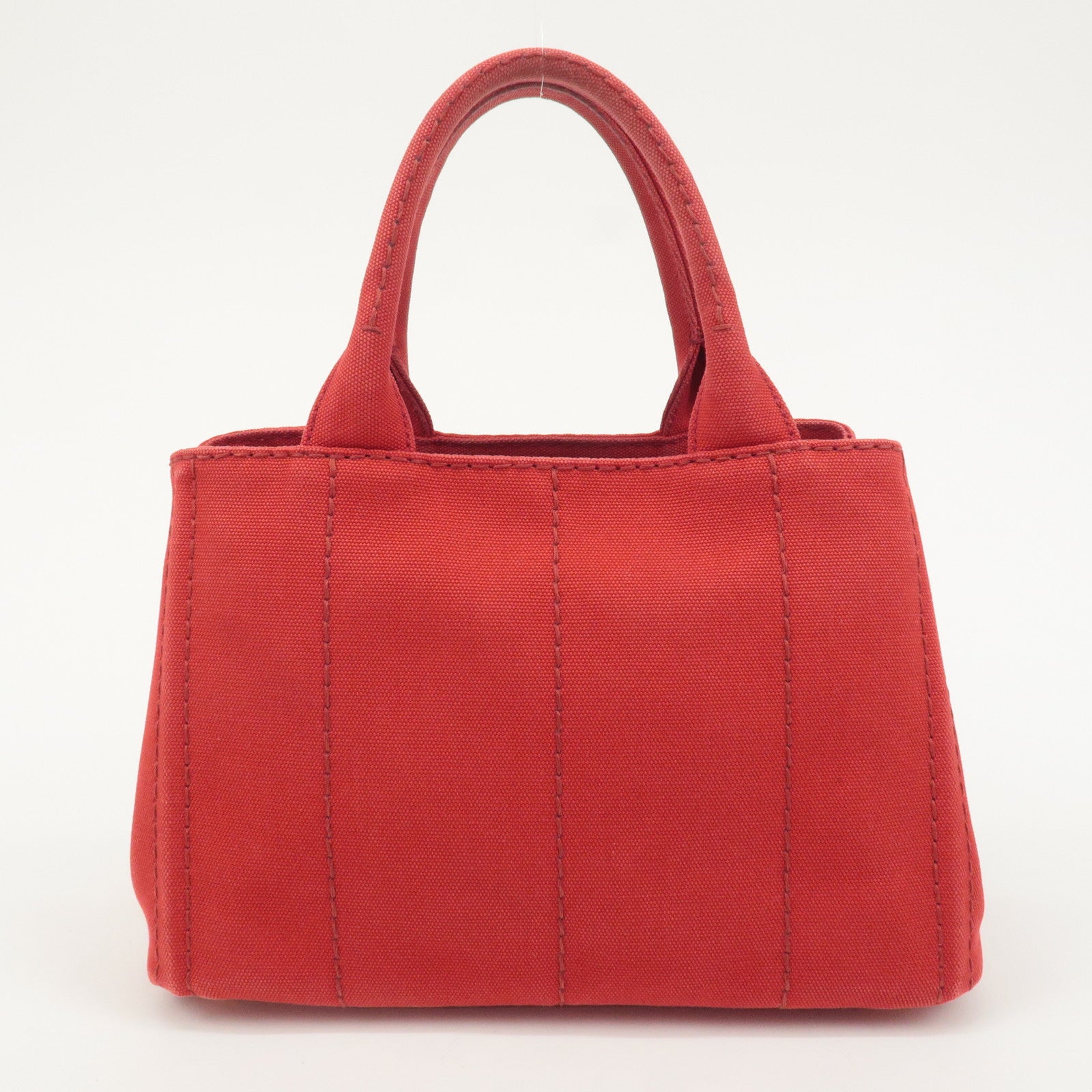 PRADA Logo Canapa Canvas 2 Way Shoulder Bag Hand Bag Red 1BG439