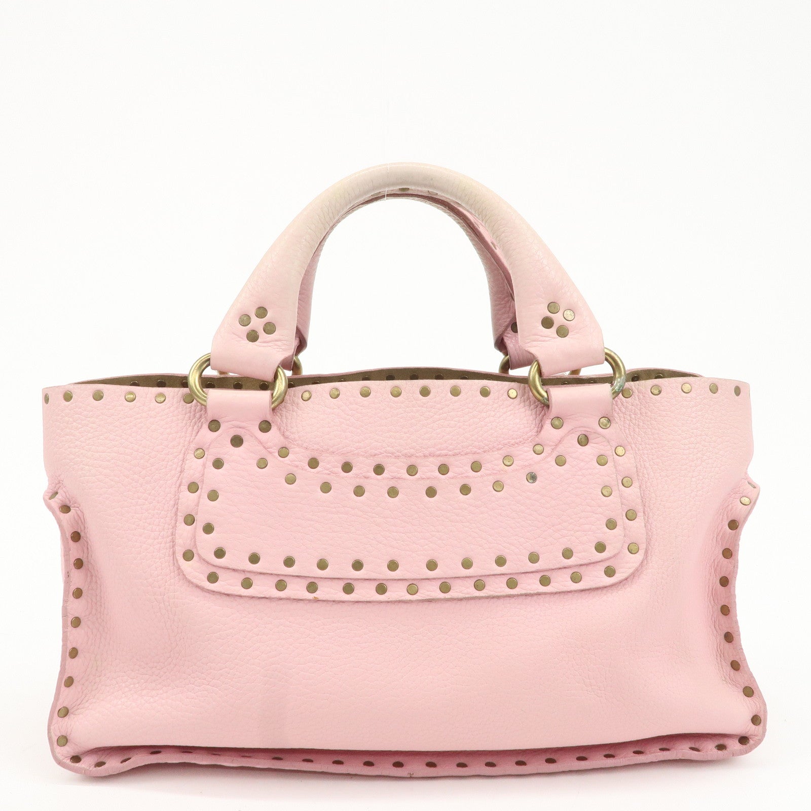 CELINE Macadam Suede Boogie Hand Bag Pink Used