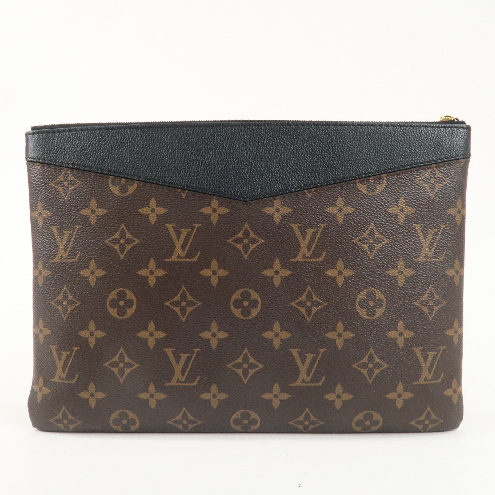 Louis Vuitton Monogram Daily Pouch Clutch Bag Noir Brown M62048