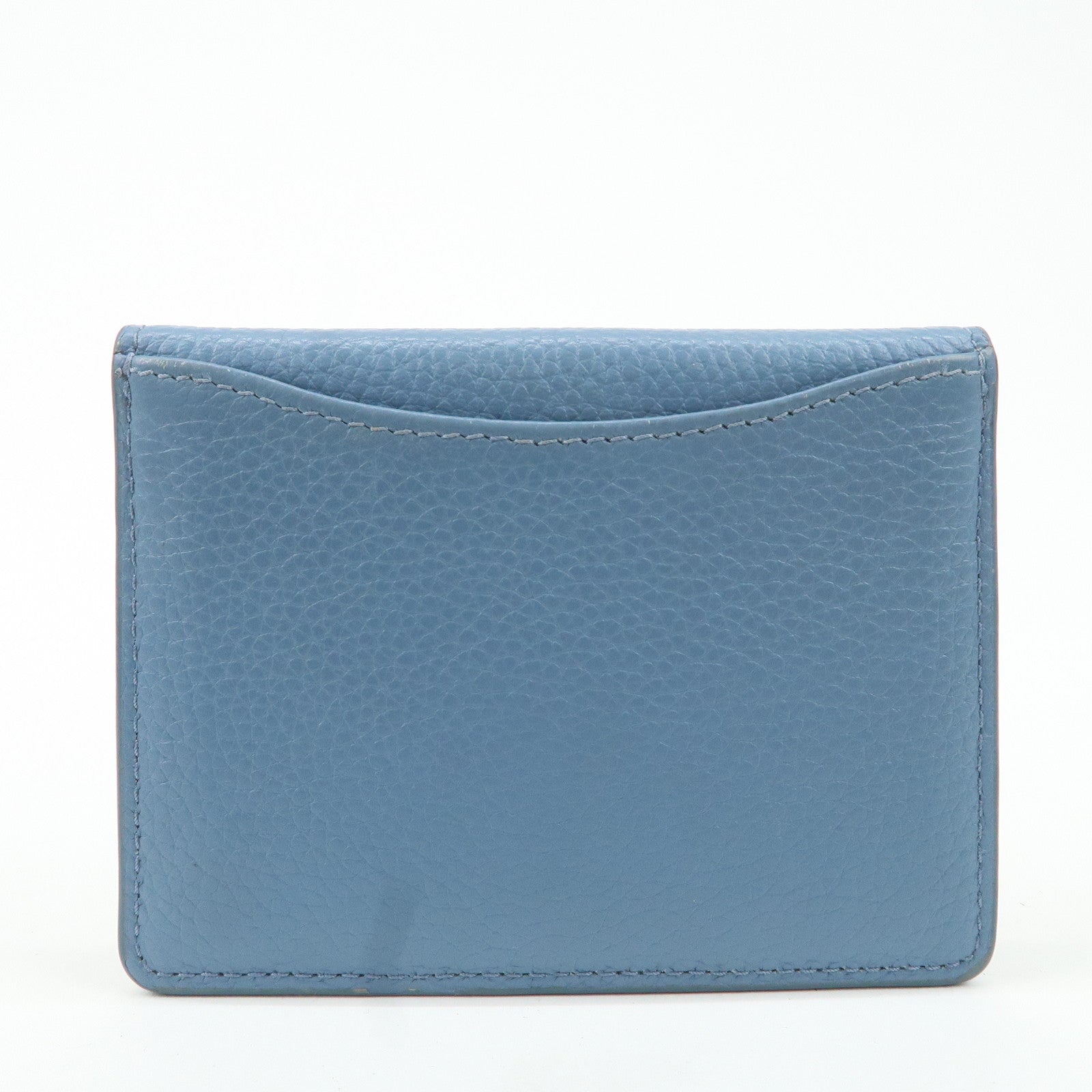 MIU MIU Vitello Dino Leather Card Case Light Blue 5MF031