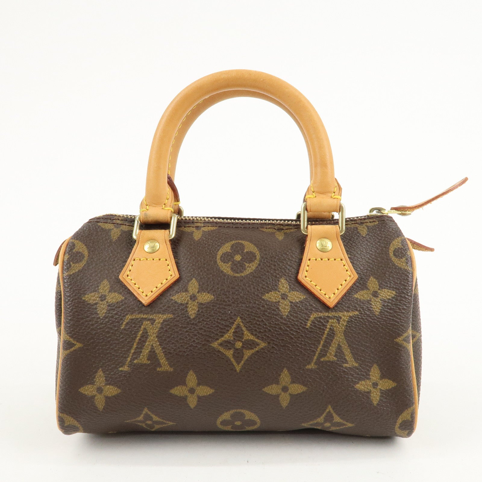 Louis Vuitton Monogram Mini Speedy Hand Bag Brown M41534 Used