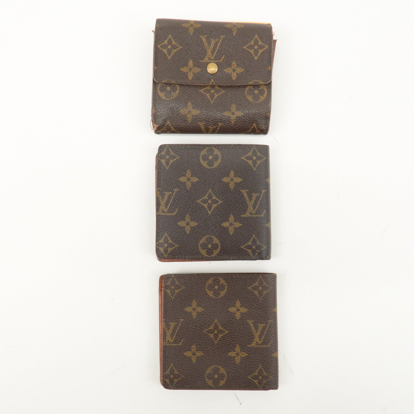 Louis Vuitton Monogram Set of 3 Bi-fold Wallet M61654 M61675