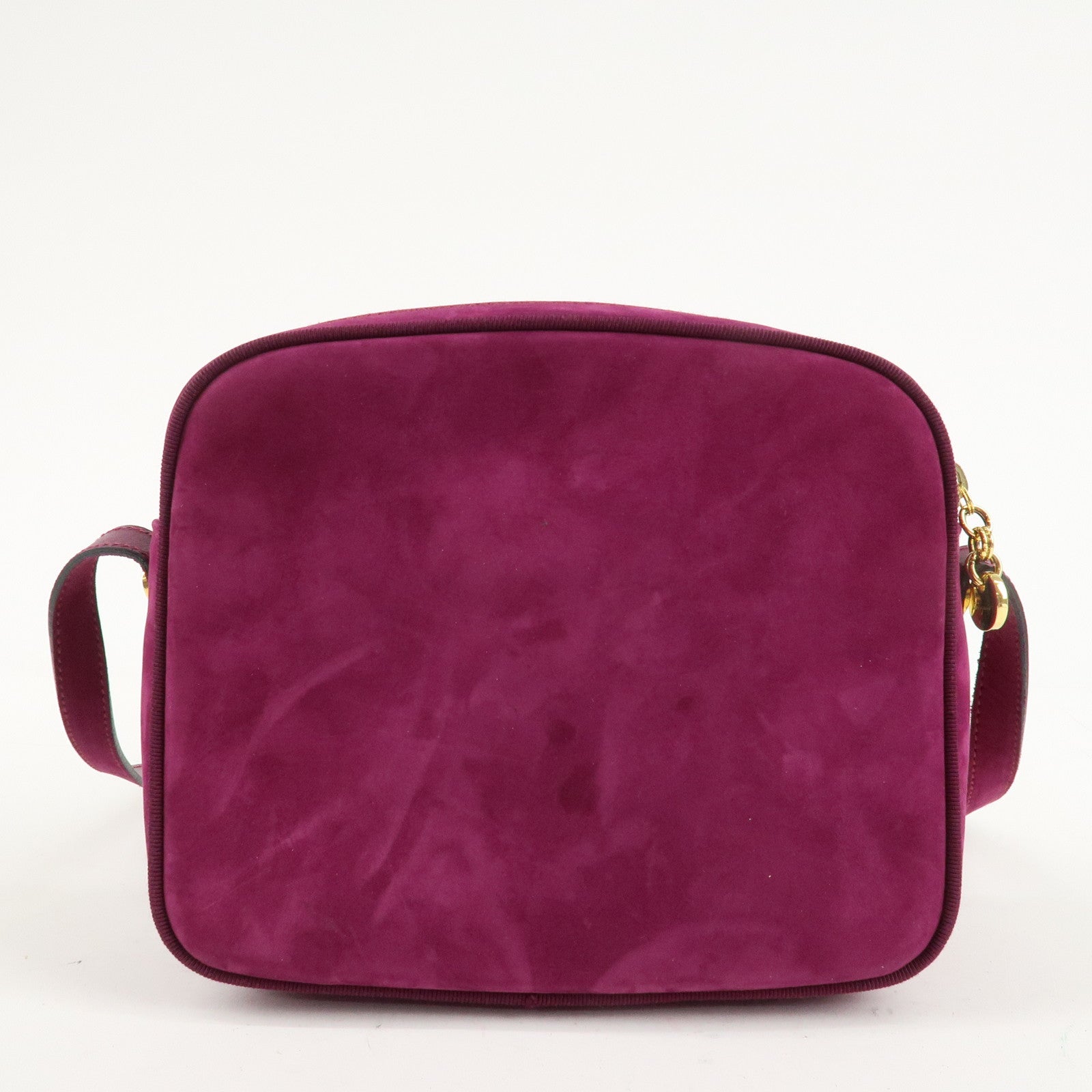 Ferragamo Vara Ribbon Suede Leather Shoulder Bag Purple