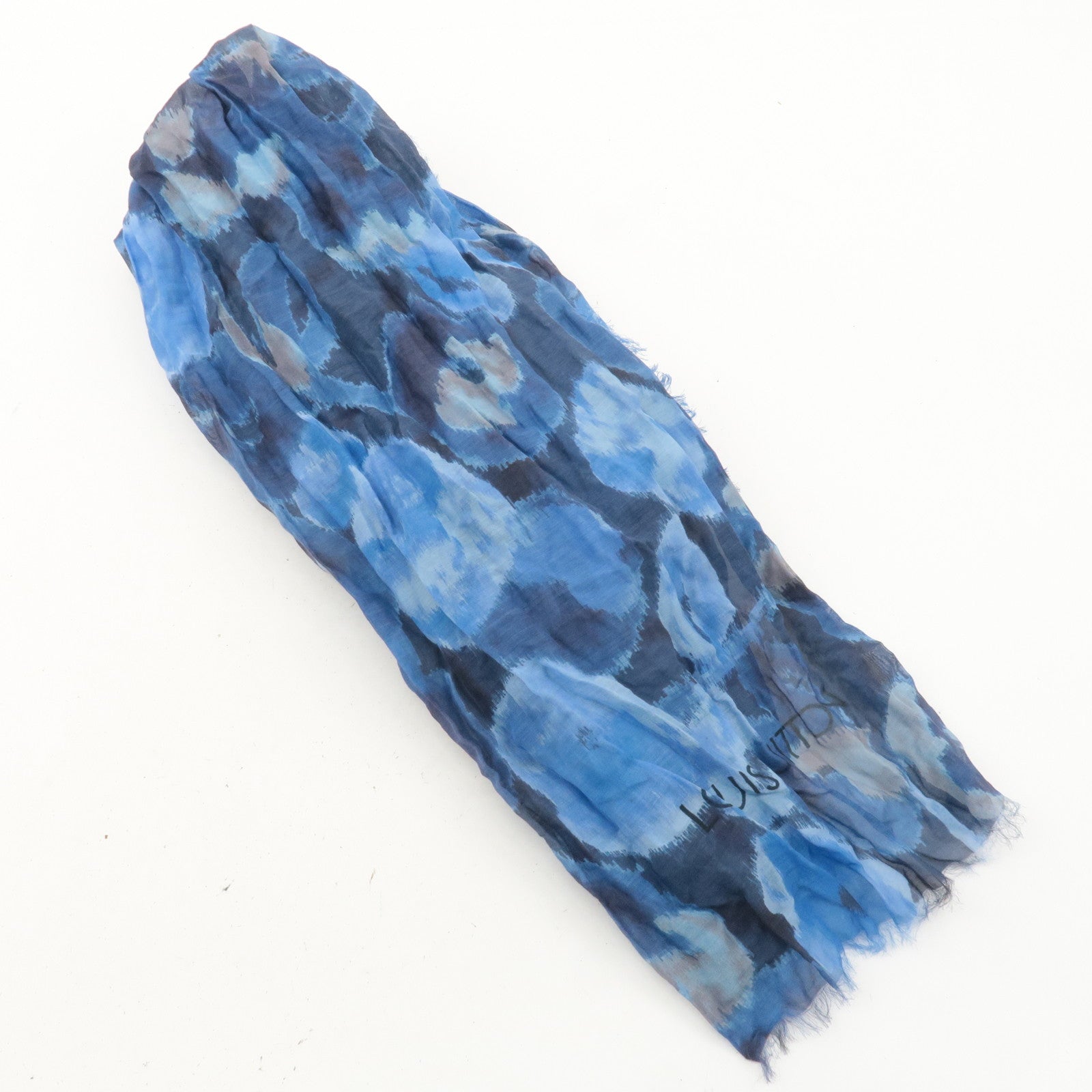 Louis Vuitton Ikat Paleo Cotton Silk Summer Scarf Blue M74927