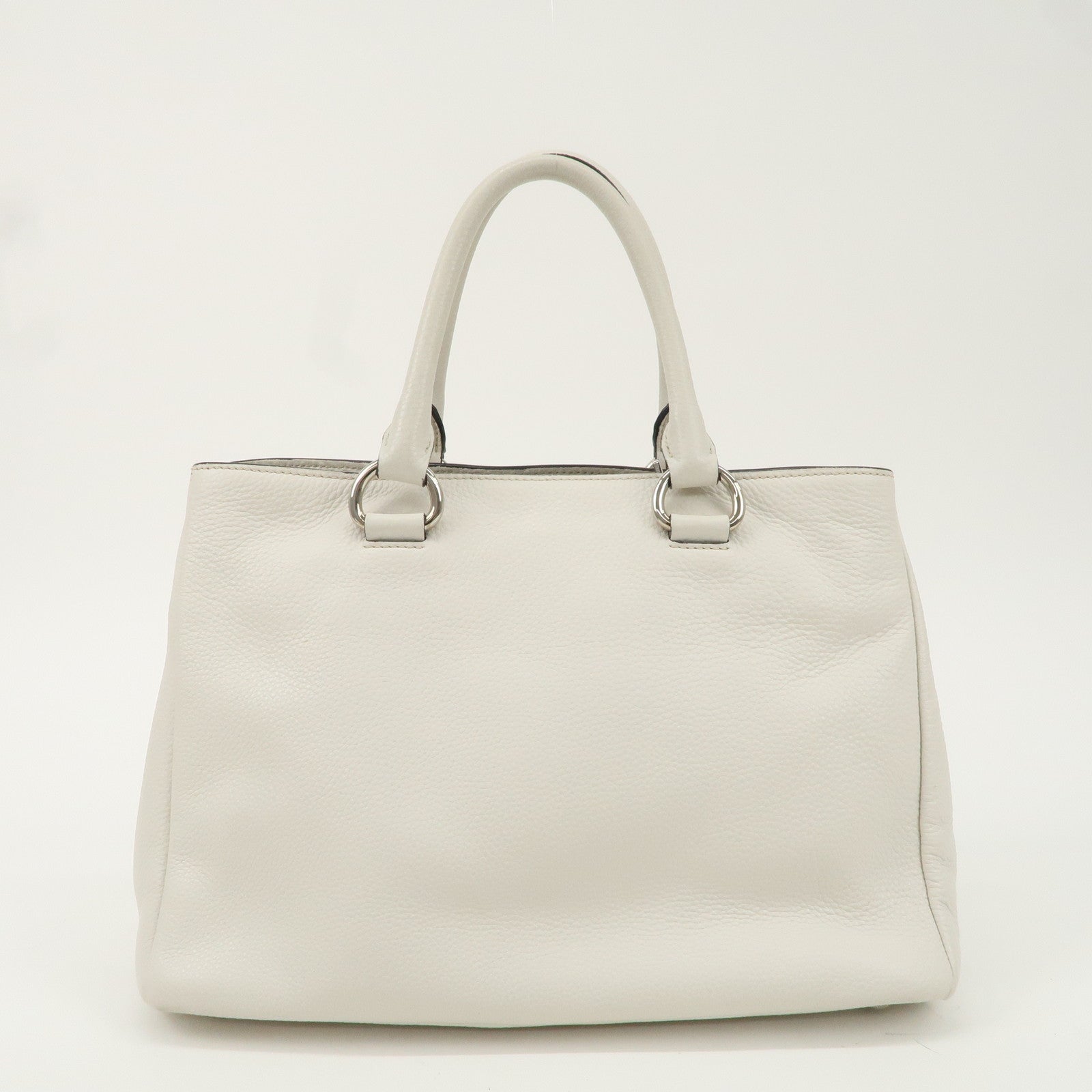 PRADA Leather Hand Bag White BN2579