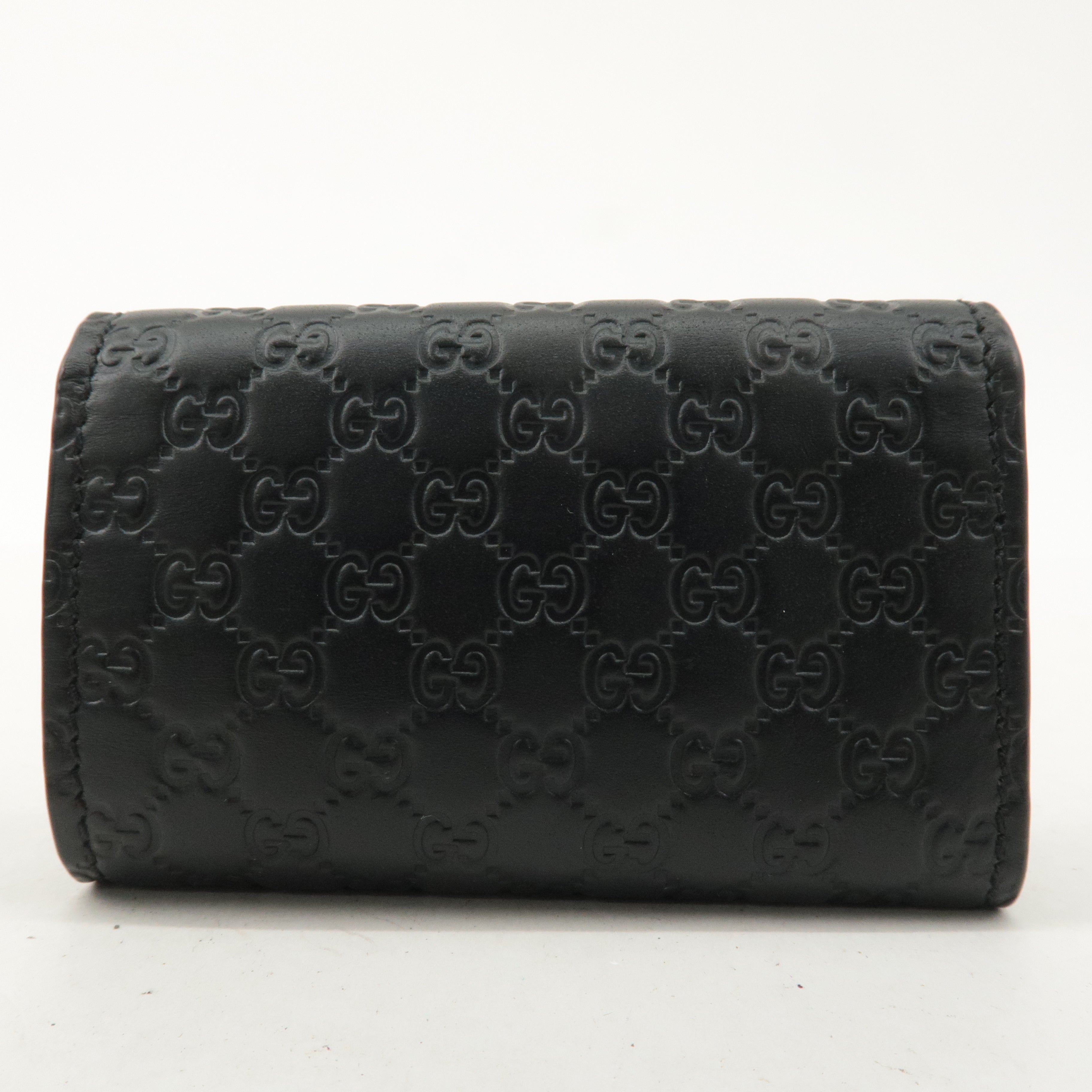 GUCCI Micro Guccissima Leather 6 Key Case Black 150402