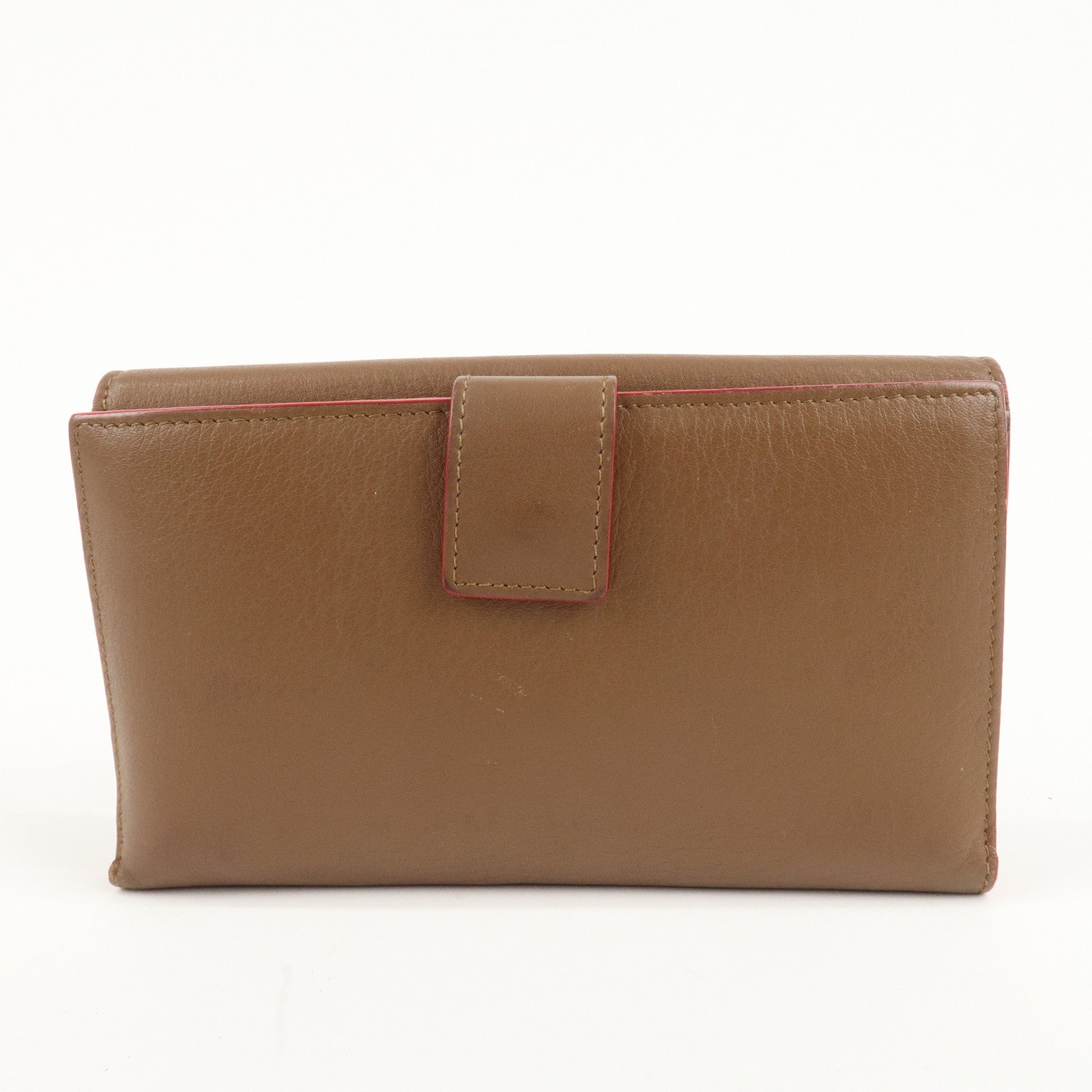 FENDI Leather Peekaboo Continental Wallet Brown 8M0308