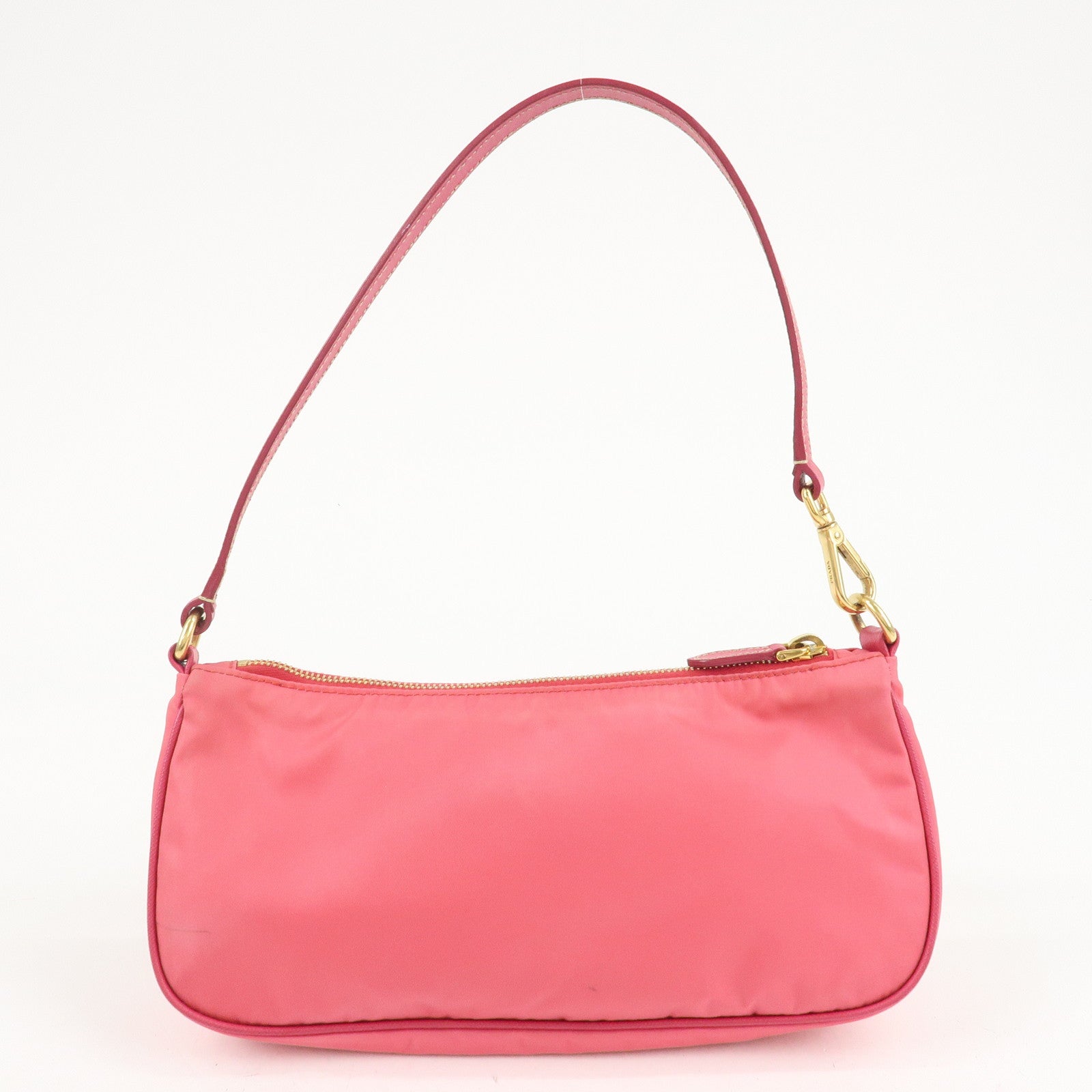 PRADA Nylon Saffiano Leather Shoulder Bag Hand Bag Pink