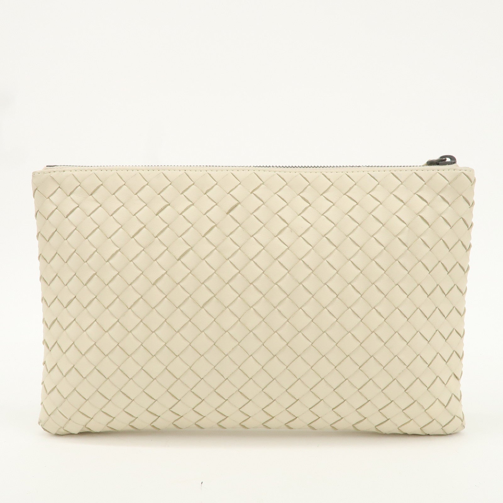 BOTTEGA VENETA Intrecciato Leather Pouch Cosmetic Pouch Ivory