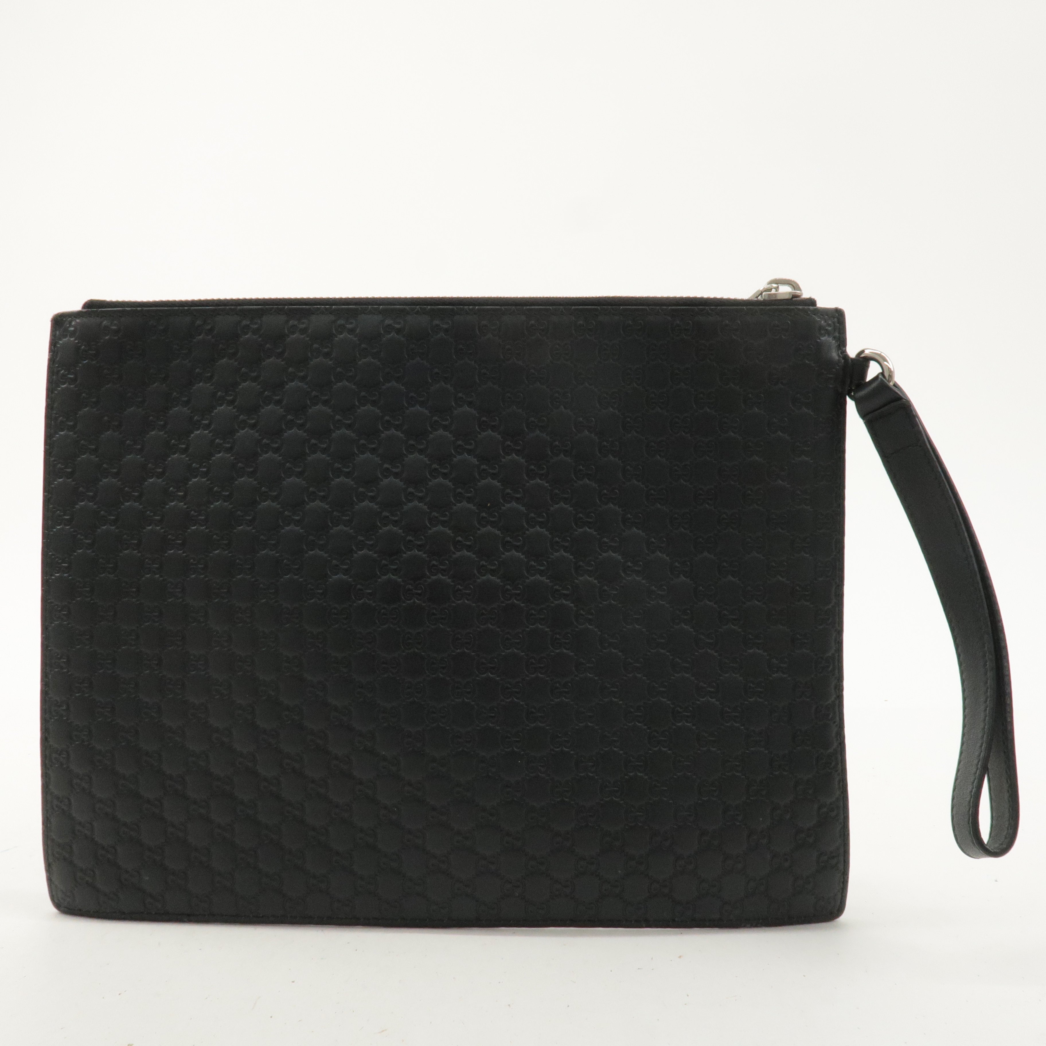 GUCCI Micro Guccissima Leather Clutch Bag Black 544477