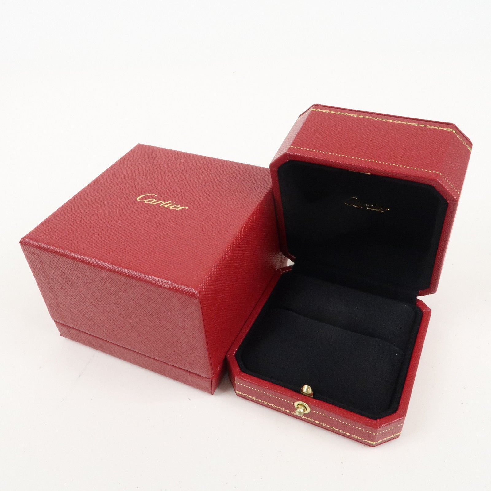 Cartier Set of 2 Ring Box Display Box Jewelry Box For Ring Red