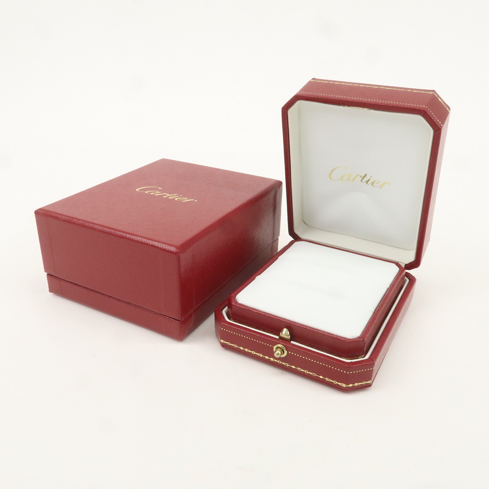 Cartier Set of 2 Pair Ring Box Display Box Jewelry Box Red